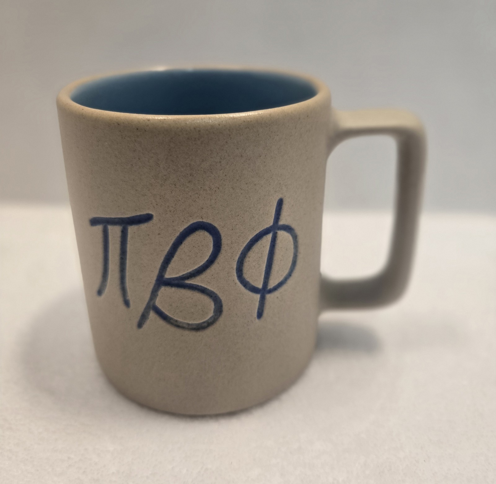 Vintage Pigeon Forge Pottery BI – BETA Phi Sorority Mug Gray And Blue In Side