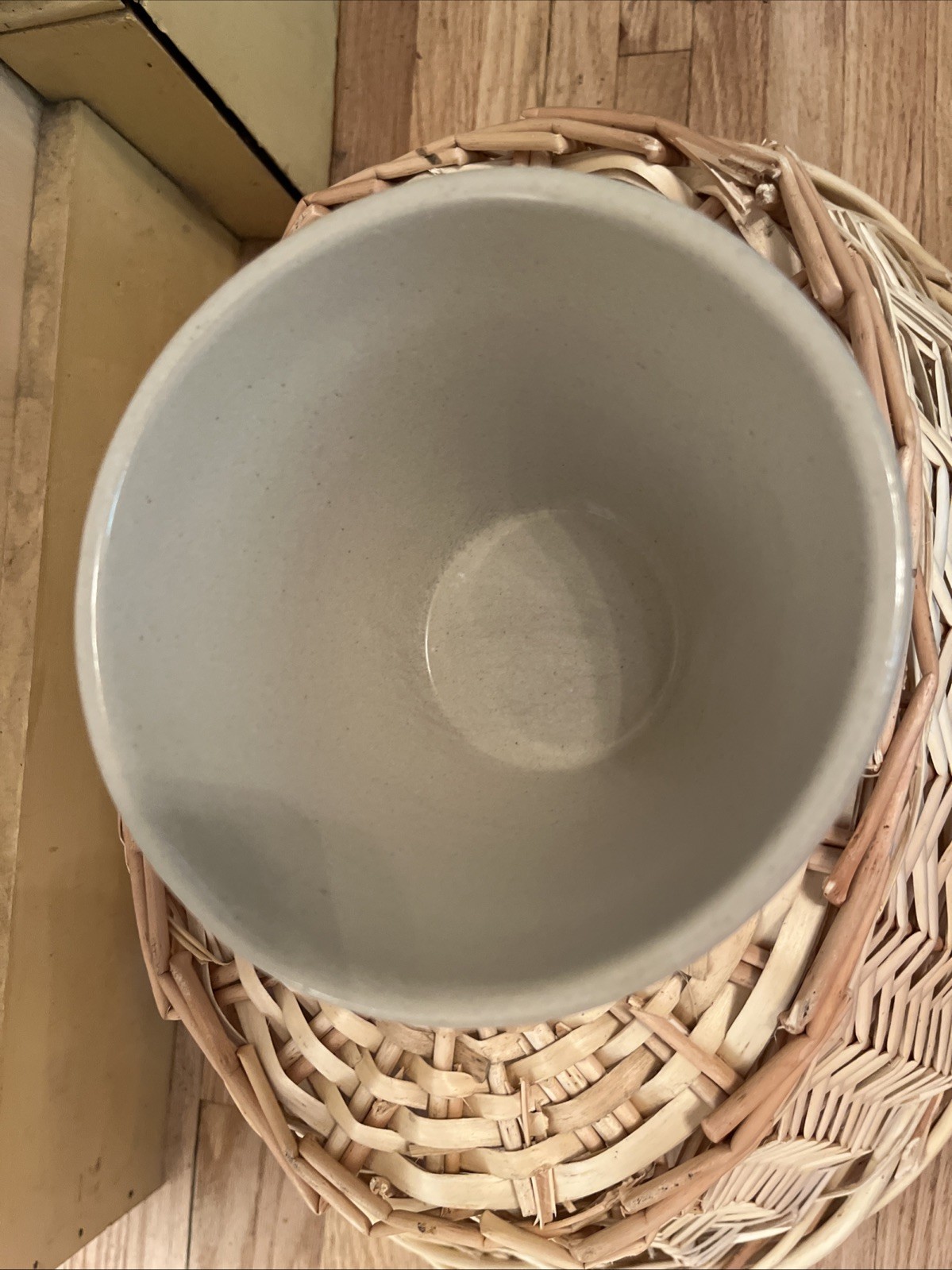 Vintage RRP Co Mixing 6” BOWL Roseville Ohio USA Blue Stripe Stoneware Pottery