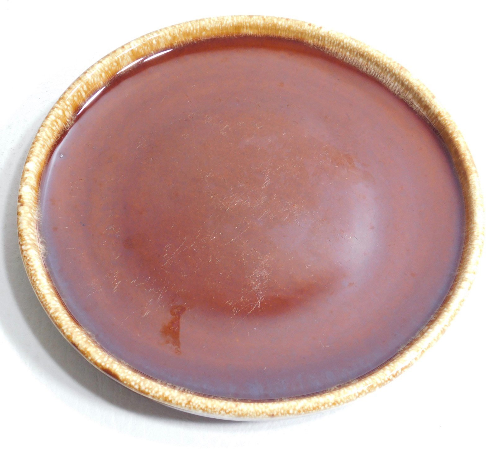 Vintage Hull Pottery Brown Drip Glaze Salad Plates 7 3/8″ – Lot of 4 – Read
