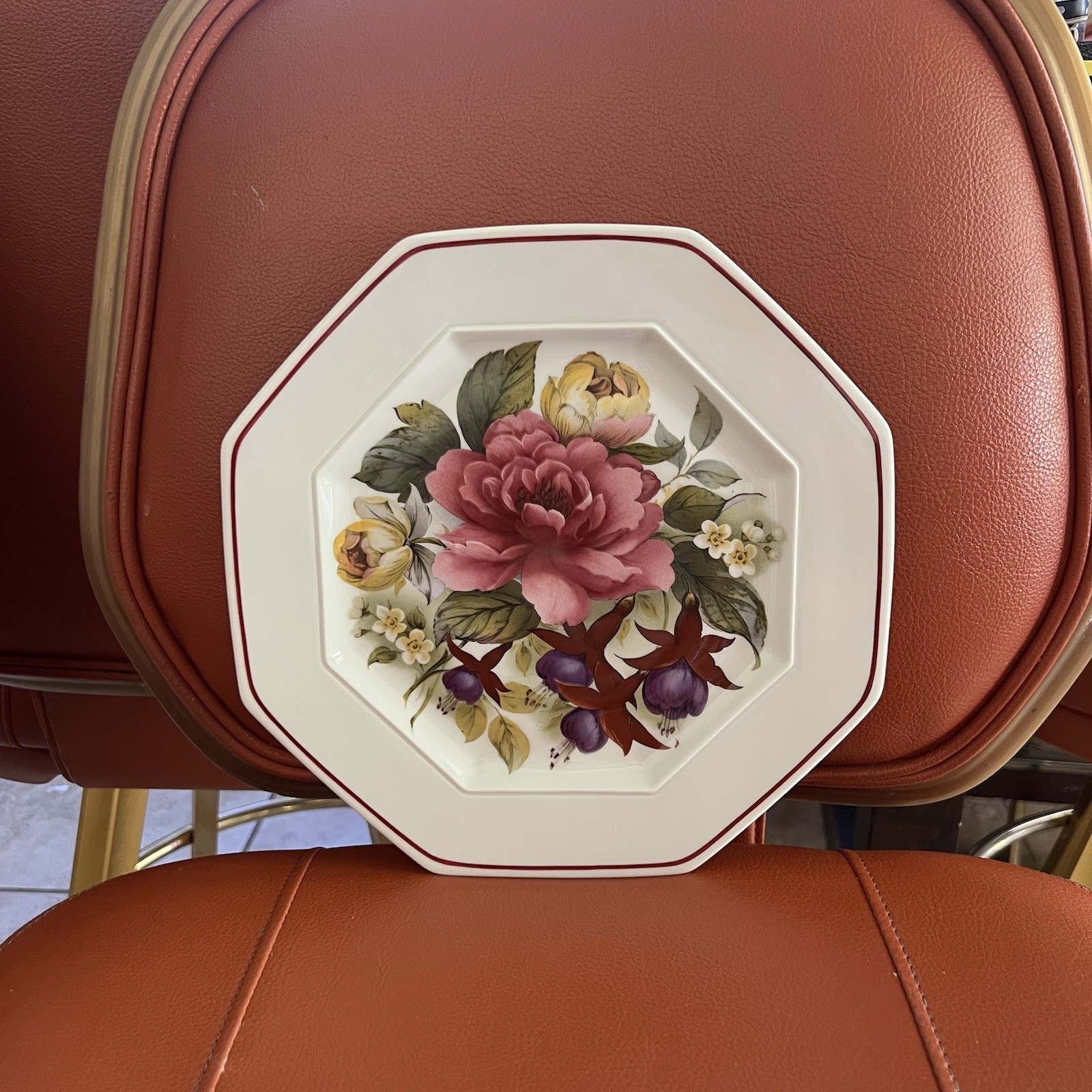 Limoges France Porcelaine de Limoges Claude Brachel Floral Octagon Gorgeos
