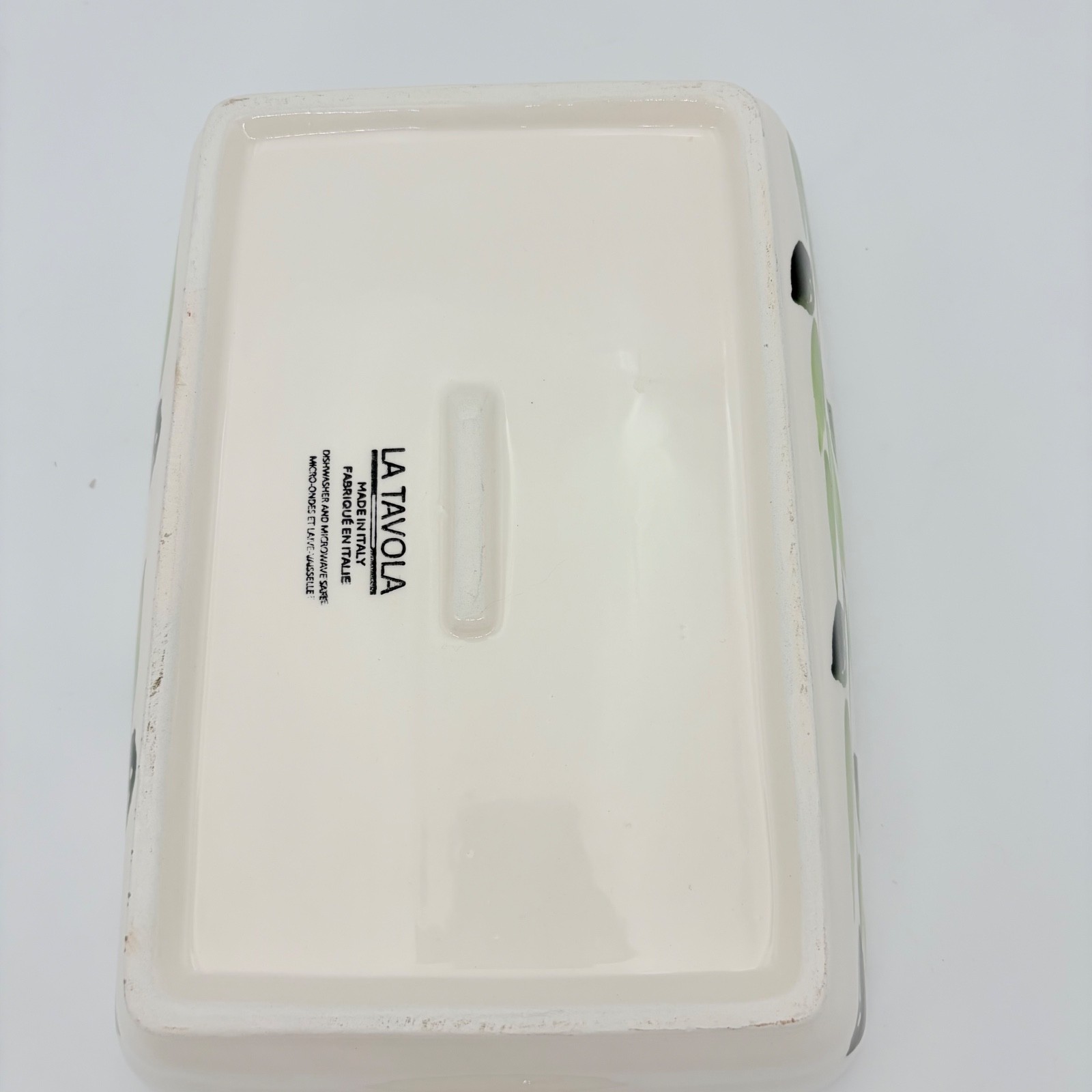 La Tavola Casserole Lasagna Baking Dish Olives and Leaves Hand Painted Italy