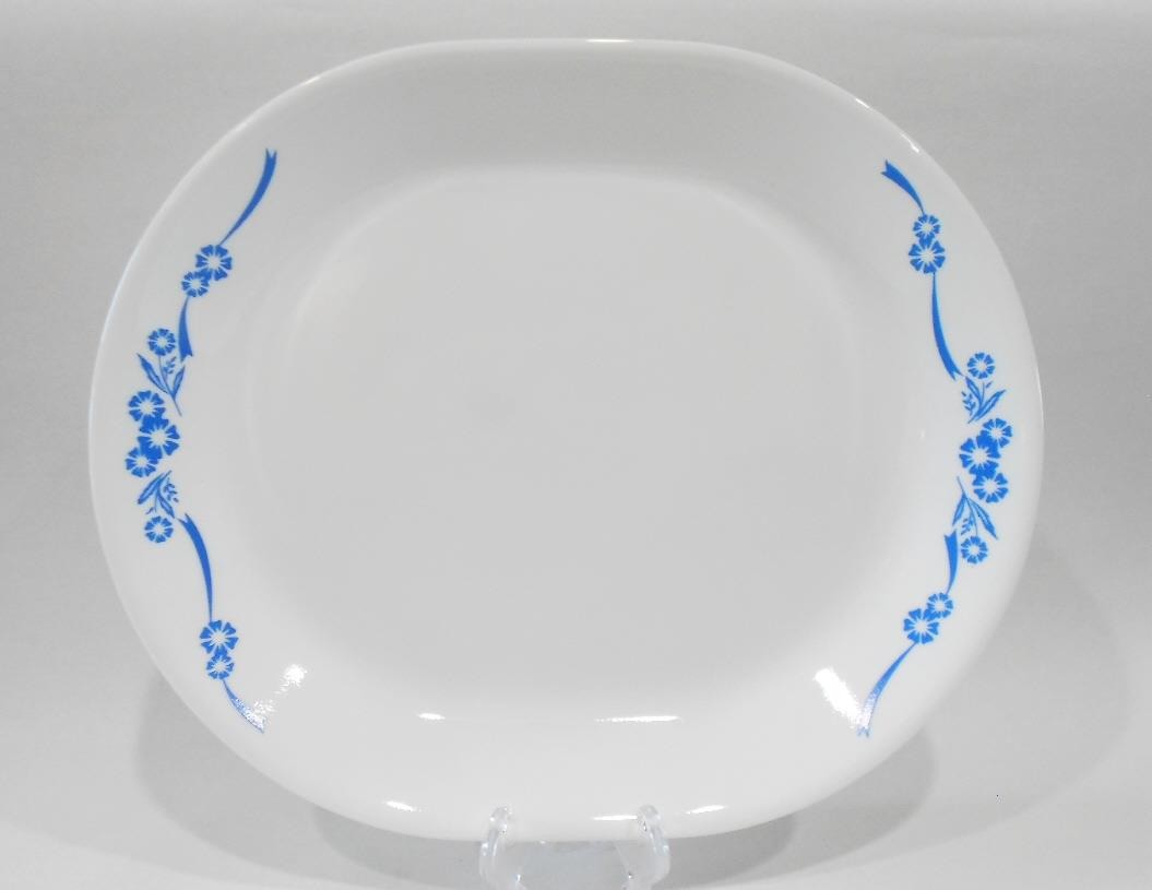 Excellent* ’70’s CORELLE by Corning BLUE CORNFLOWER SERVING PLATTER Chop Plate