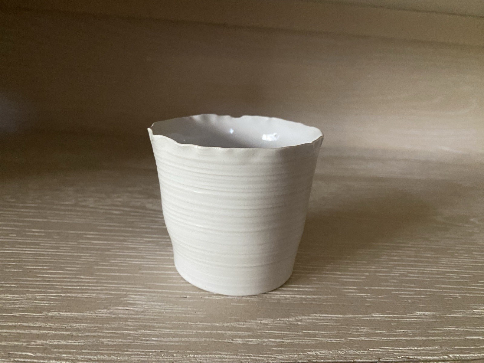 Montes Doggett Handmade Ceramic Ivory White Small Bowl Beautiful!