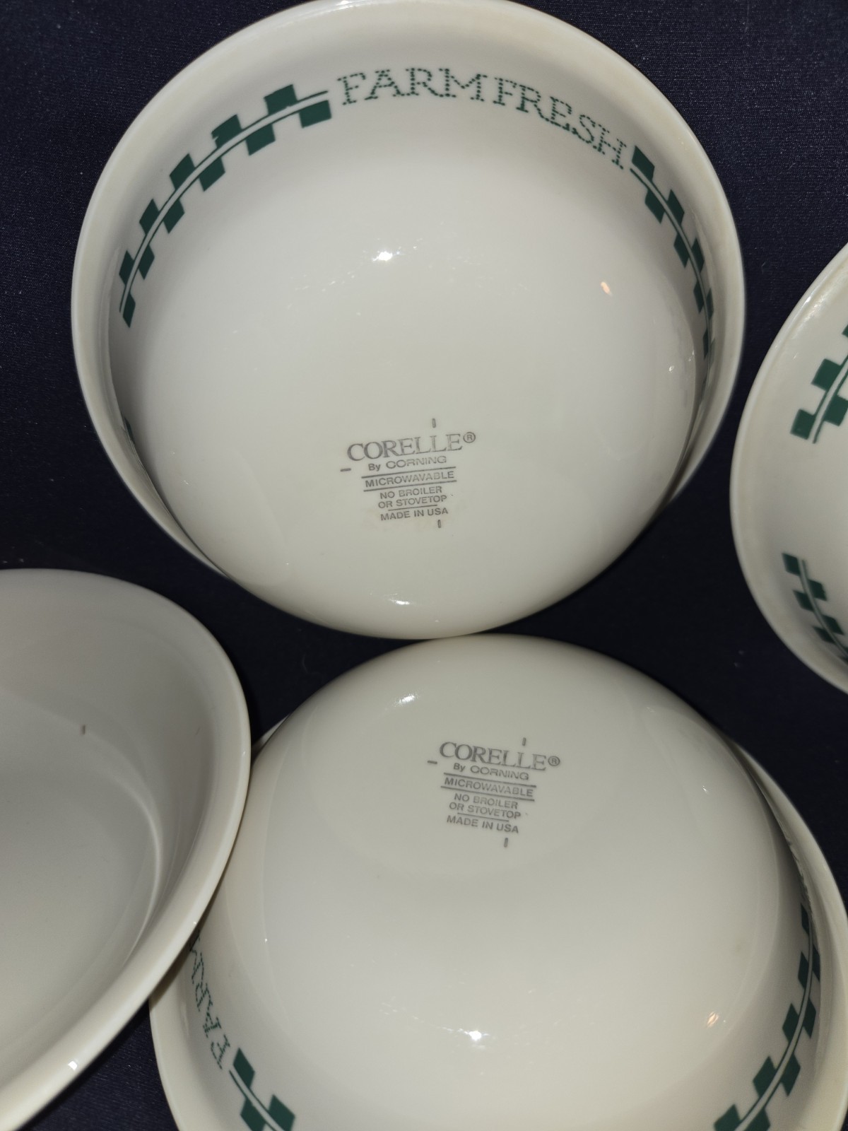 6 CORELLE ‘FARM FRESH’ 5 3/8″ BERRY/FRUIT/SAUCE BOWLS NEAR MINT