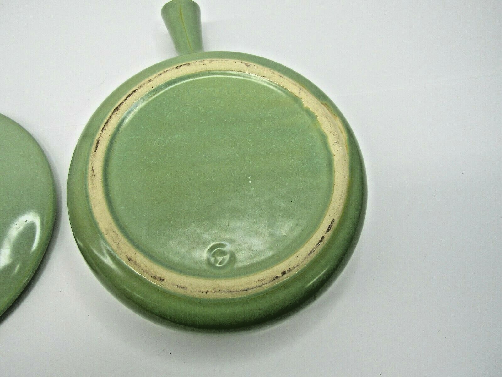 Large Green Vintage La Solana Pottery Stoneware Oven Ware Covered Casserole Pan