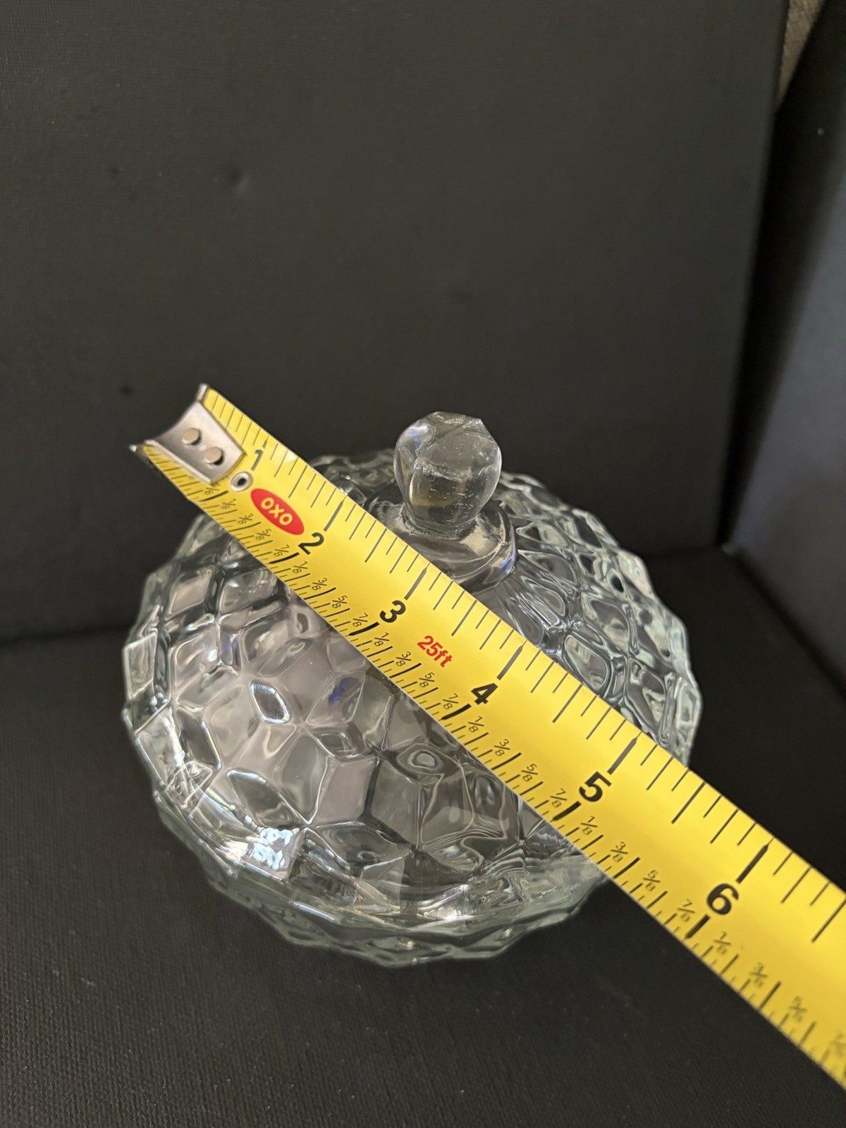 Fostoria Vintage American Covered Candy Dish With Lid Clear Cubist Glass
