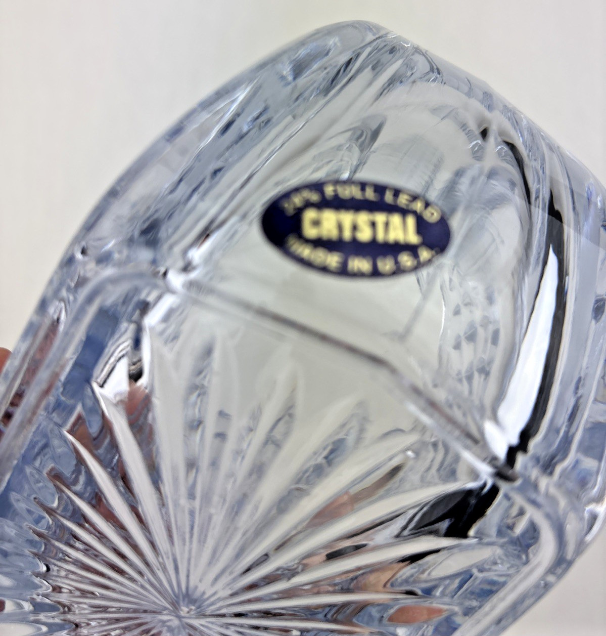 NEW in Box 24% Lead Crystal Christmas Sleigh for Flowers Candy Tissues MINT