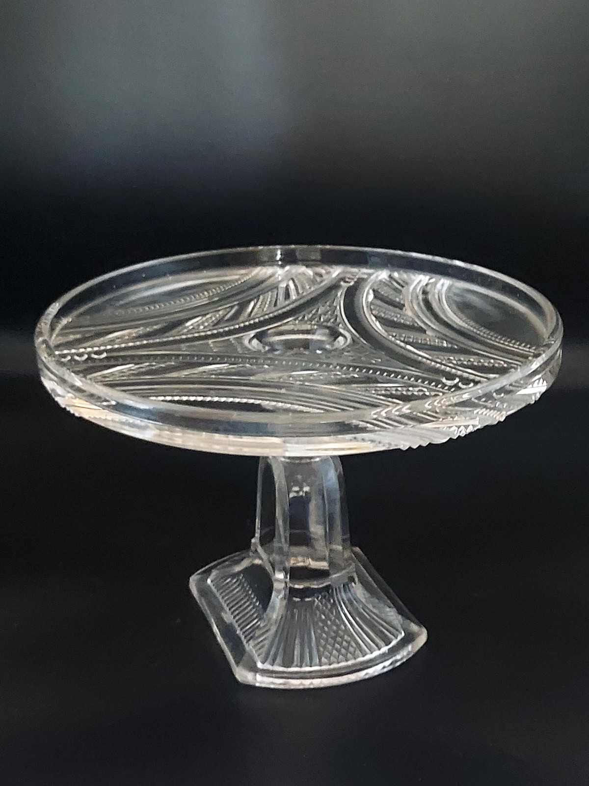 Antique EAPG Bryce Brothers Argyle Rare Oblong Pedestal Cake Plate C. 1880/1900s