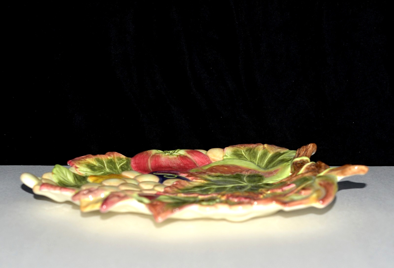 Fitz and Floyd Classics Venetian Romance CANAPE PLATE Fruit and Leaves 11″ Exc!