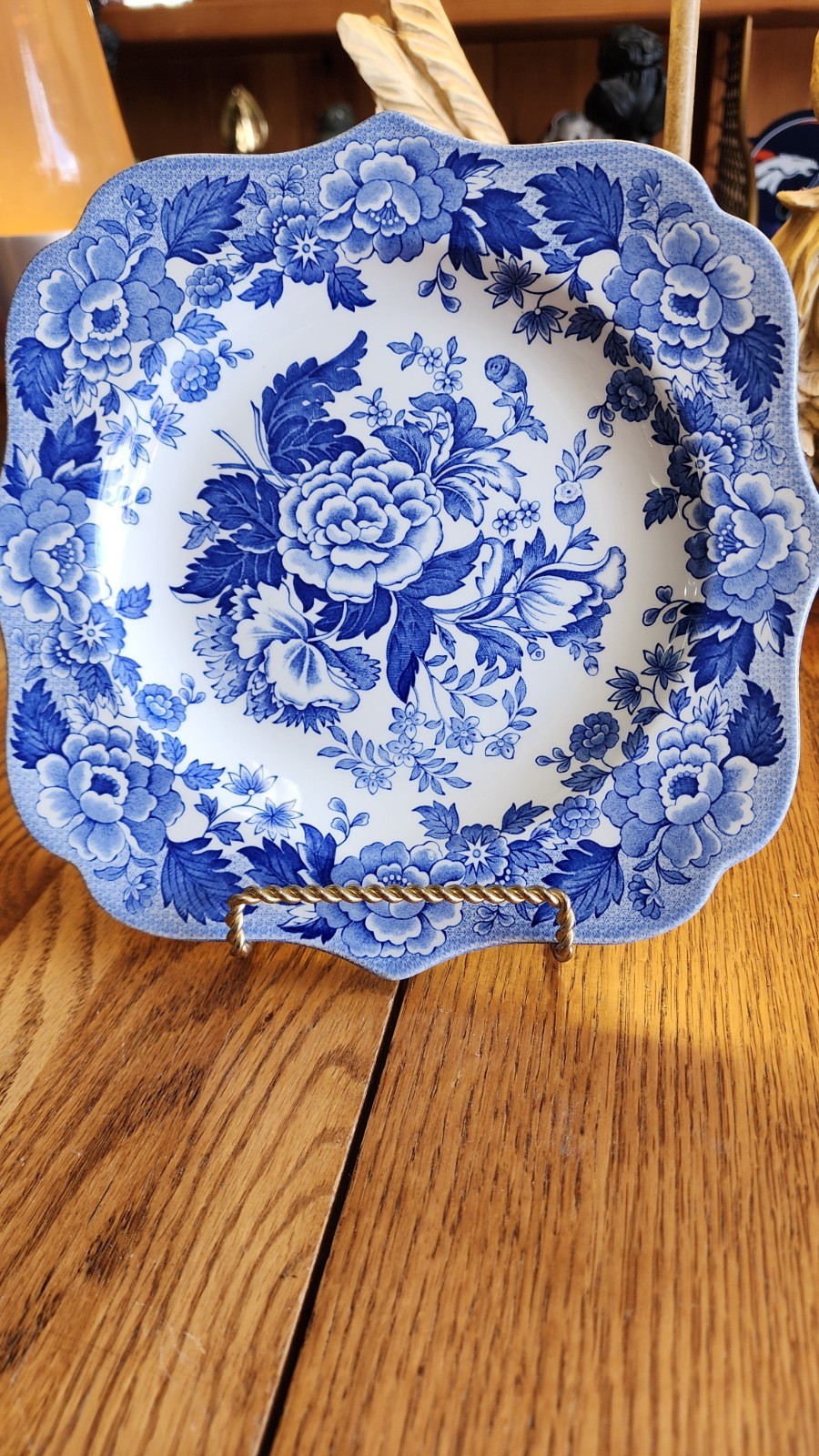 Vintage Spode Blue Room “British Poppy” Blue Excellent Cond 9in