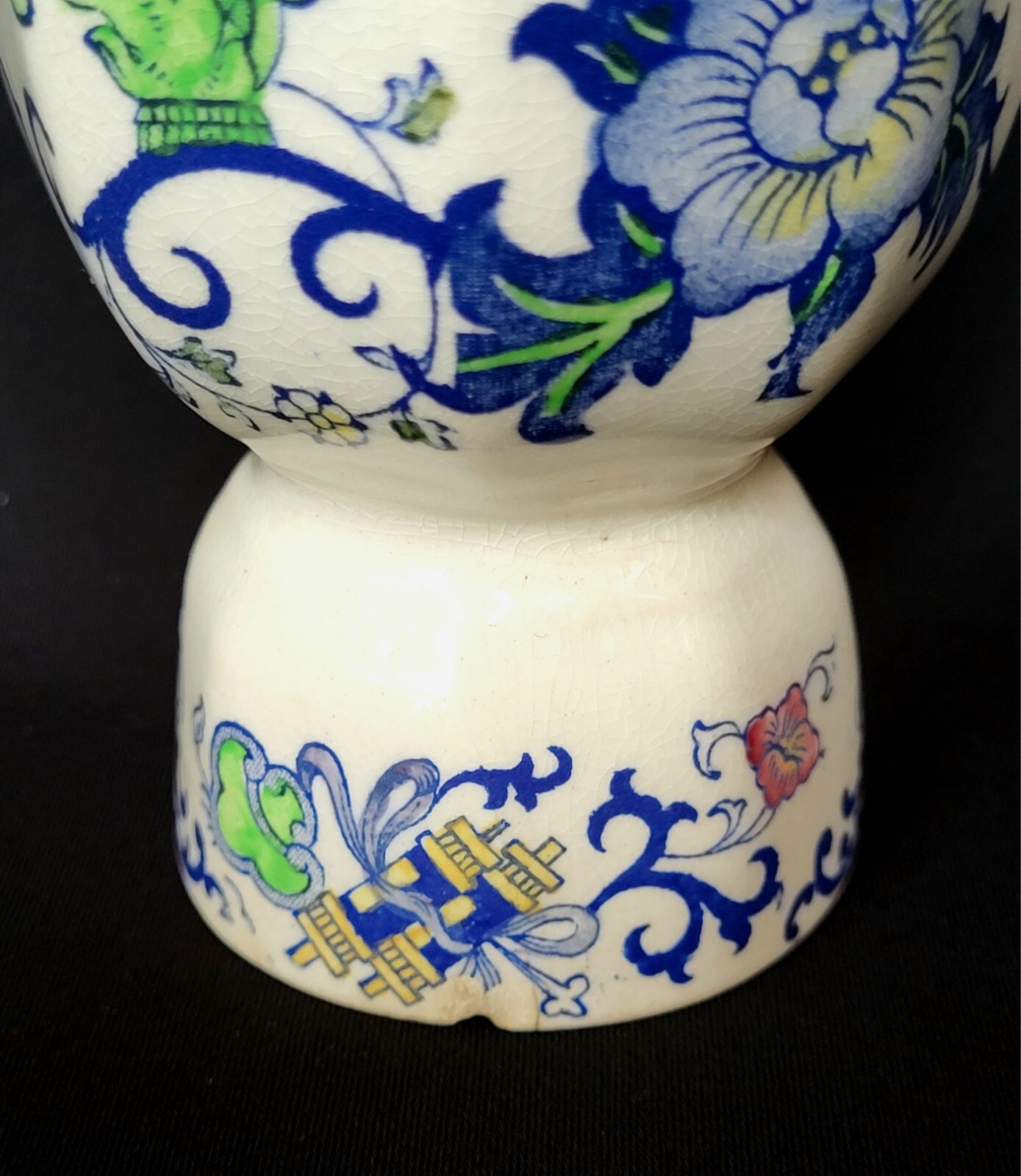 Antique Royal Doulton Burslem NANKIN Floral Porcelain Double Cup England c1900