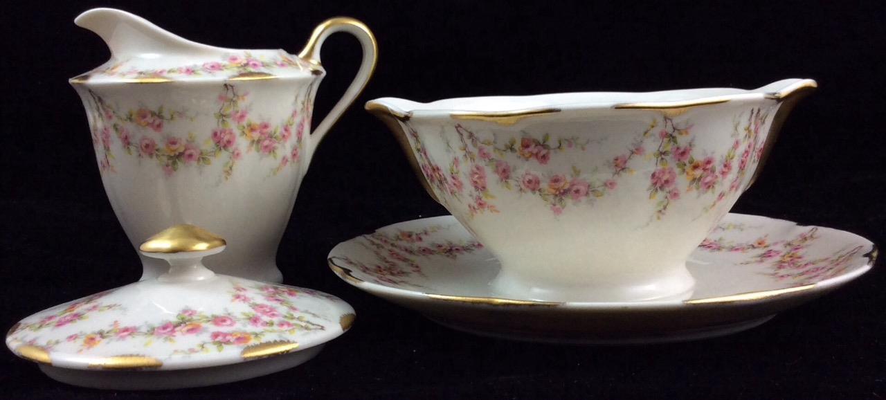 Haviland Varenne New York Group of 3 Gravy Boat Creamer and Sugar Bowl Lid Only