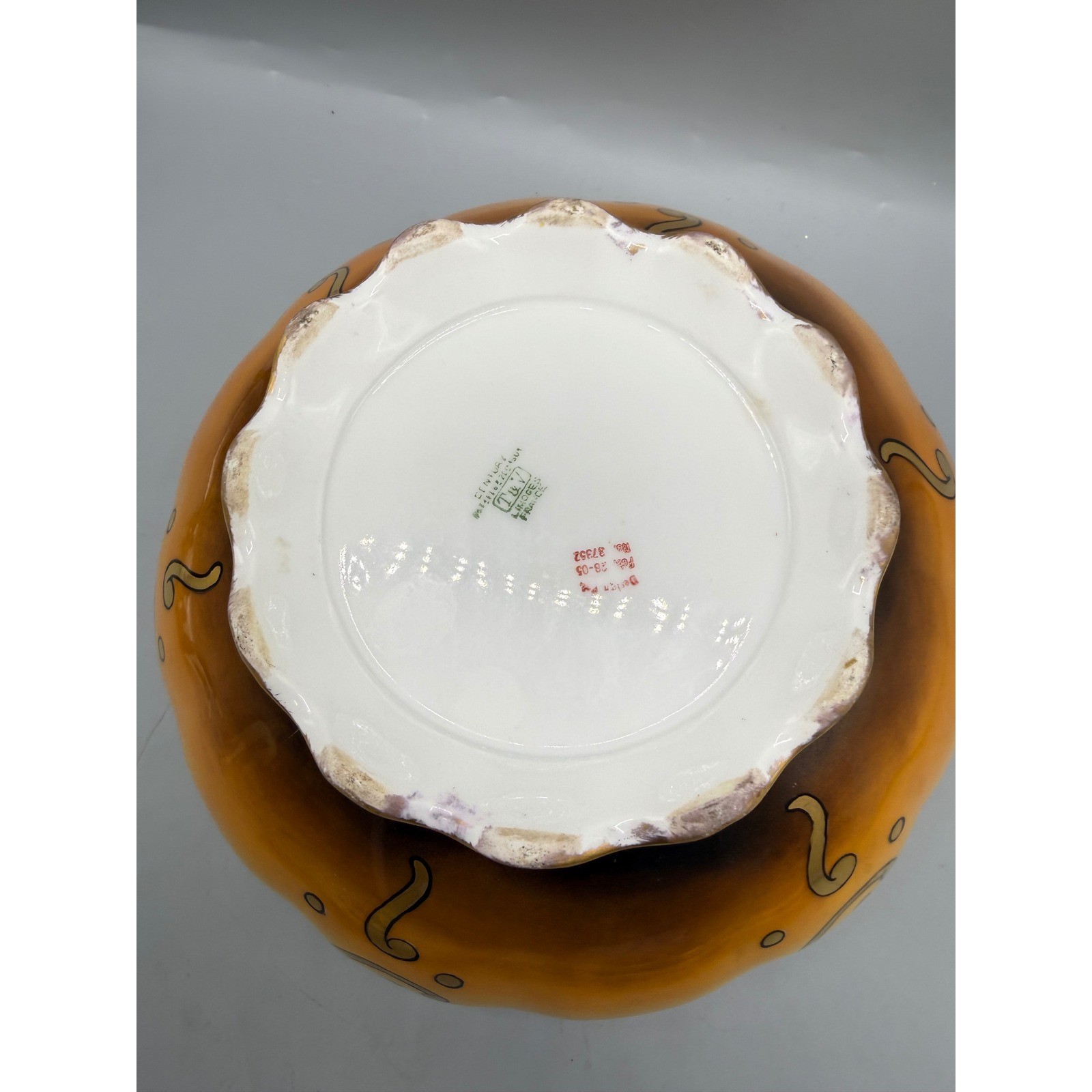 T&V Limoges France Antique Hand Painted Cherry Porcelain Bowl Artist Signed 9in