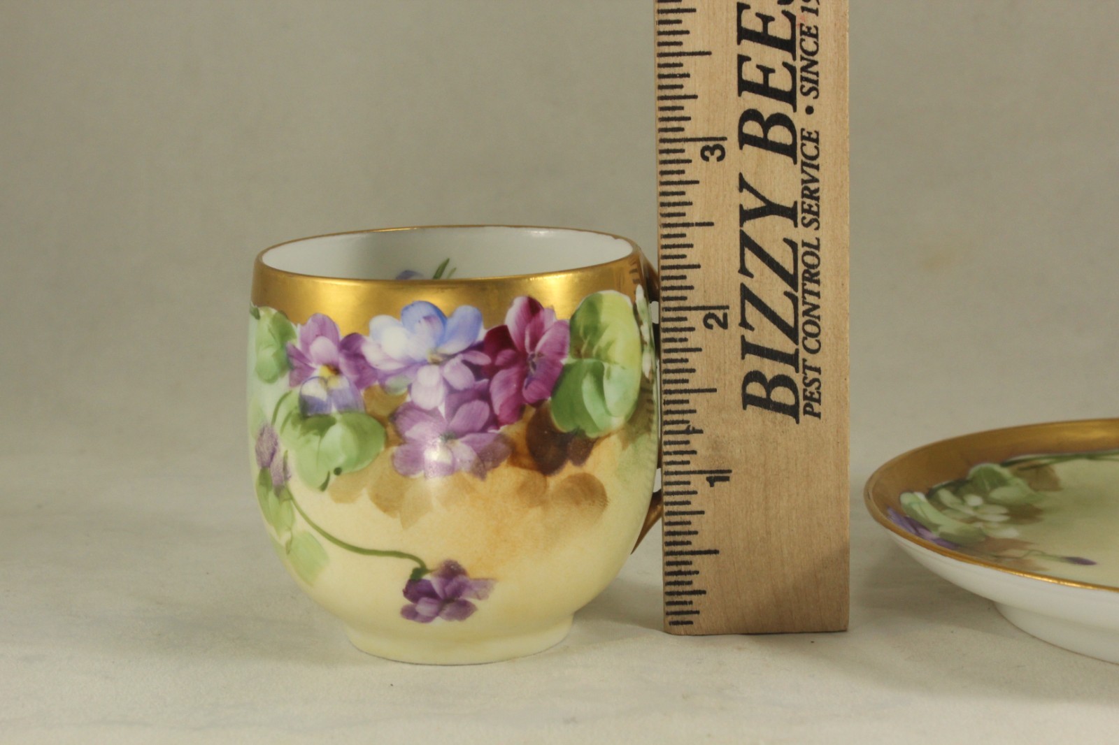 Early 1903 – 1912 Pickard China Violets Small Cup & Saucer Artist Signed H Reury