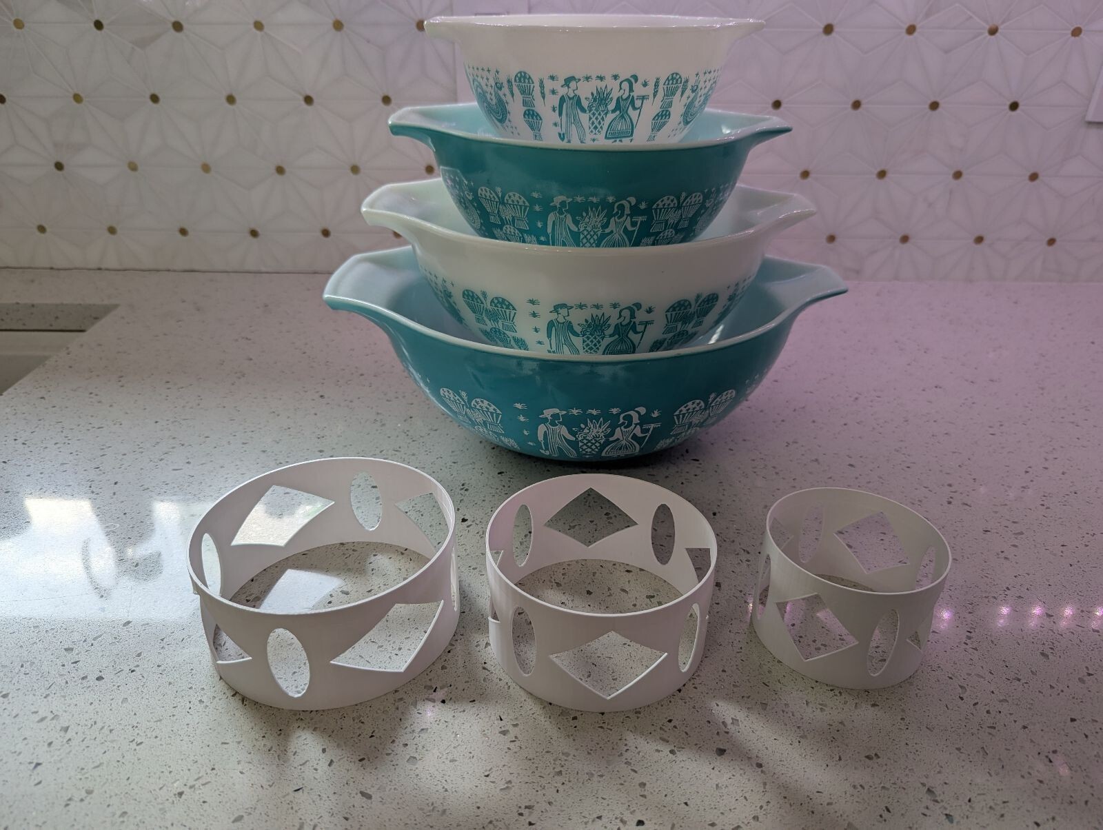 Set of 3 Pyrex Mixing Cinderella Bowl Display Stands 3D Printed STANDS ONLY