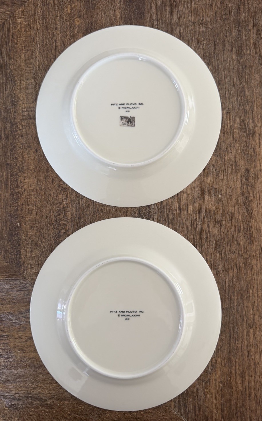 Vintage 1970s Fitz and Floyd Water Iris Porcelain Salad Plates (2)