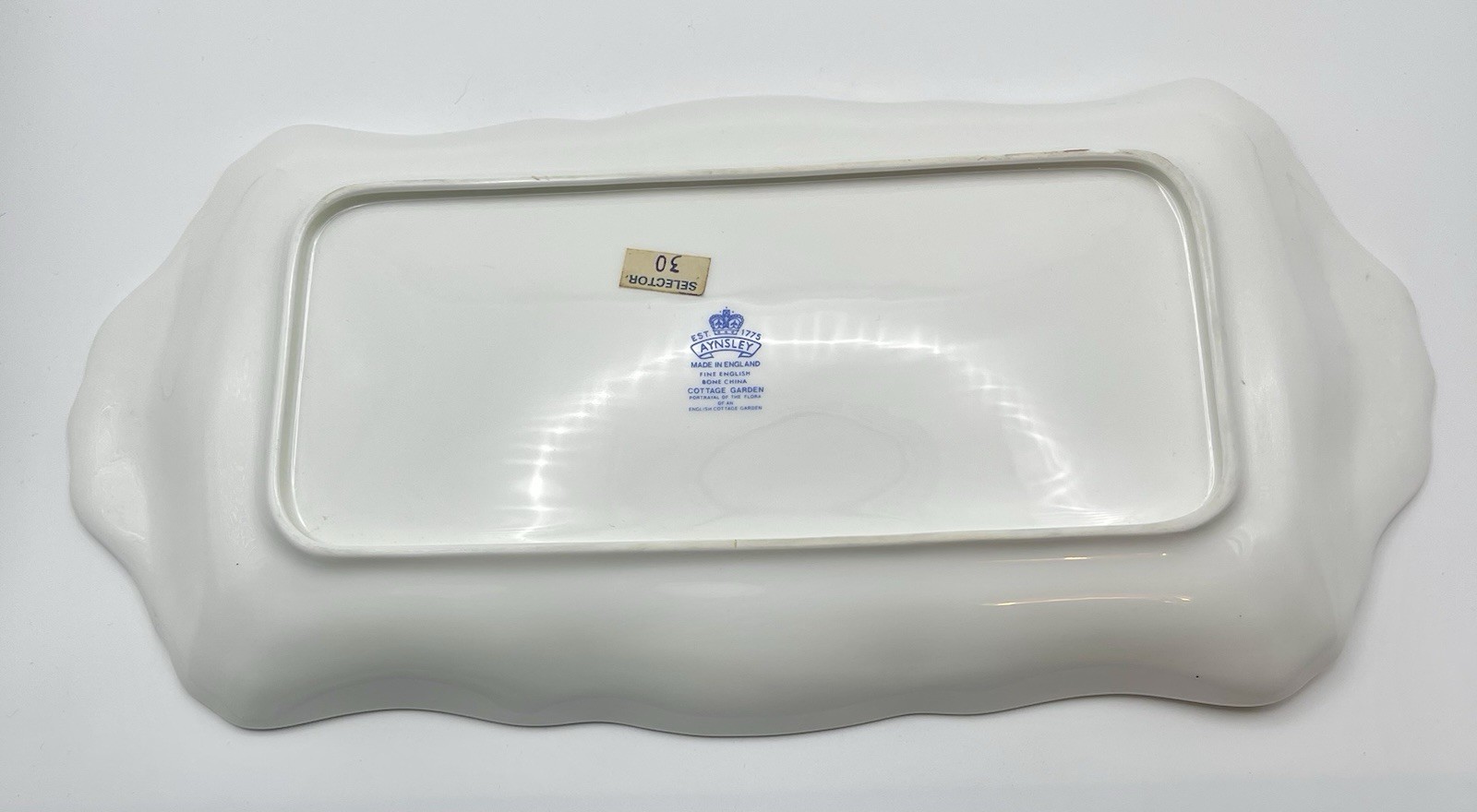 Aynsley “Cottage Garden” Rectangular Bone China Vintage Sandwich Tray 12.5”