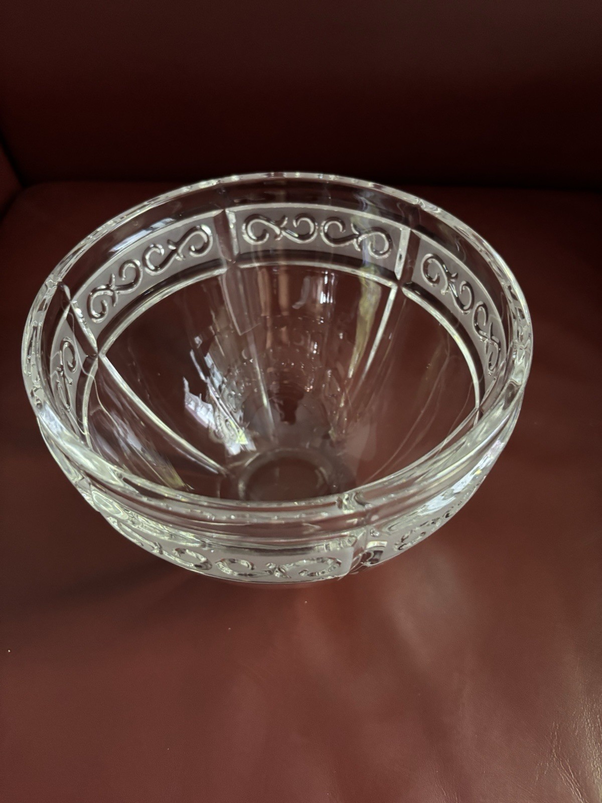 MARQUIS by Waterford Crystal Bowl 7.5″ x 6″ Frosted Details Art Deco