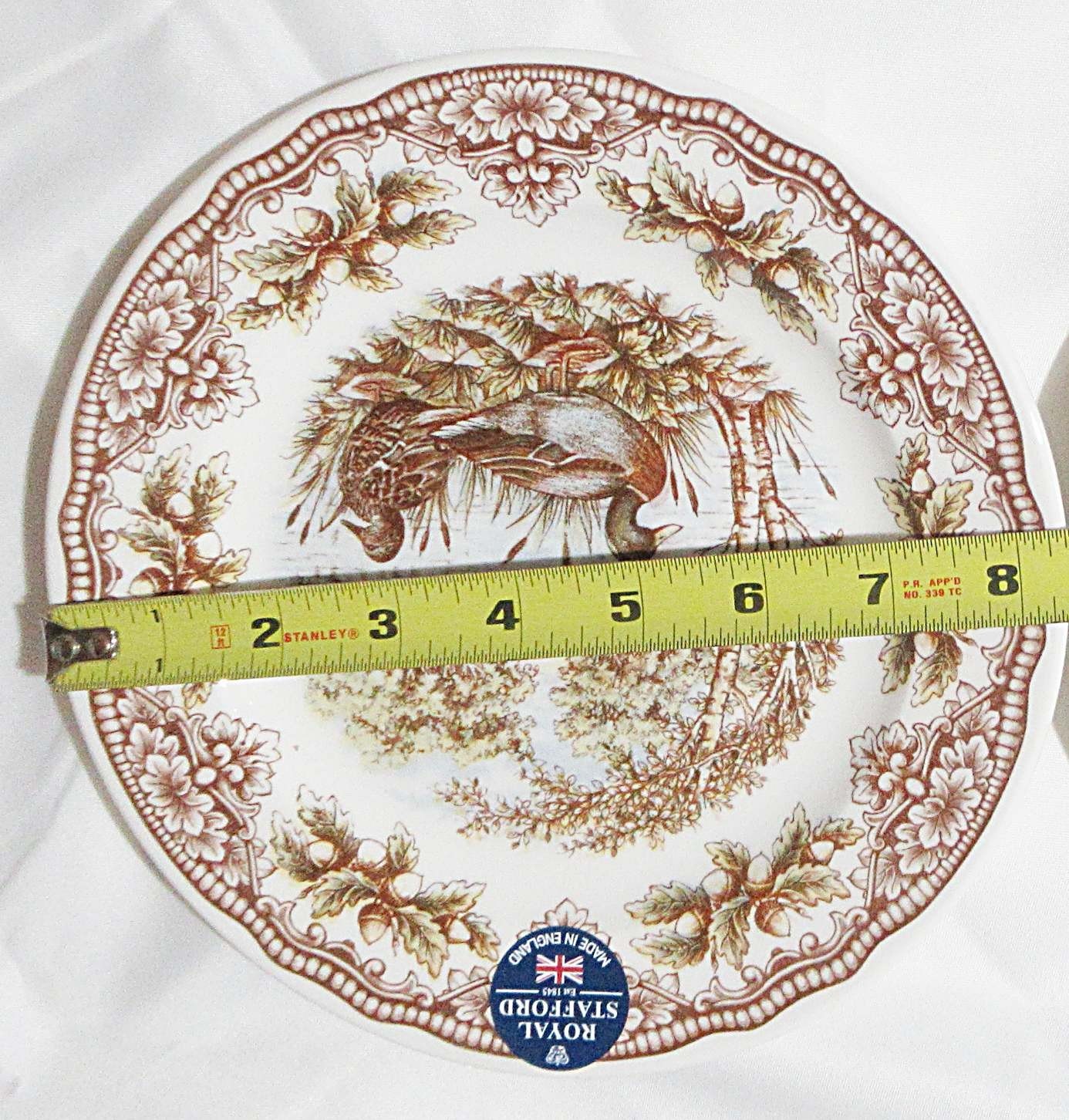 Two Salad Plates Willow by Royal Stafford Homeland Turkey Duck Made in England