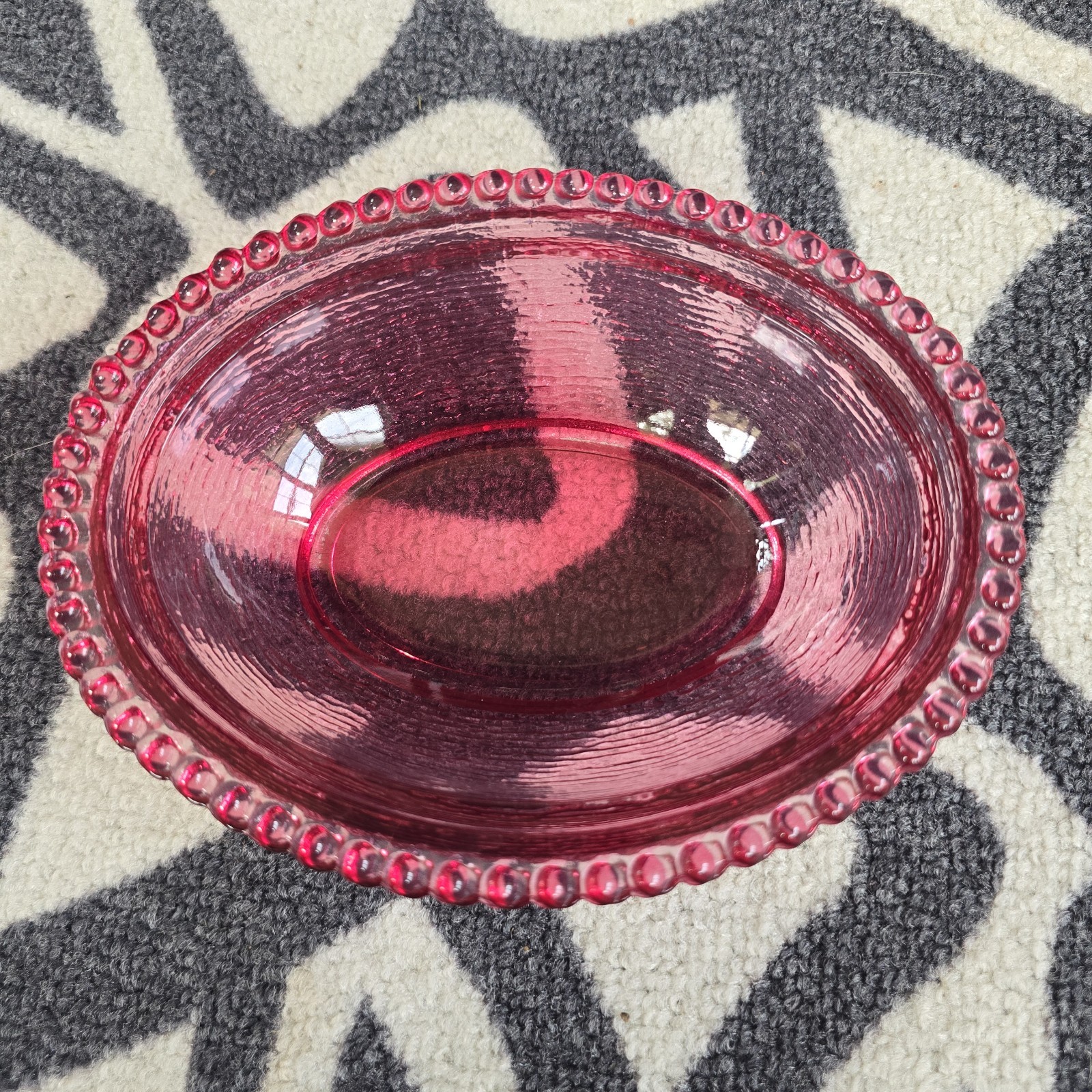 Vintage Indiana Glass Cranberry Pink Hen On A Nest BOTTOM ONLY 7”