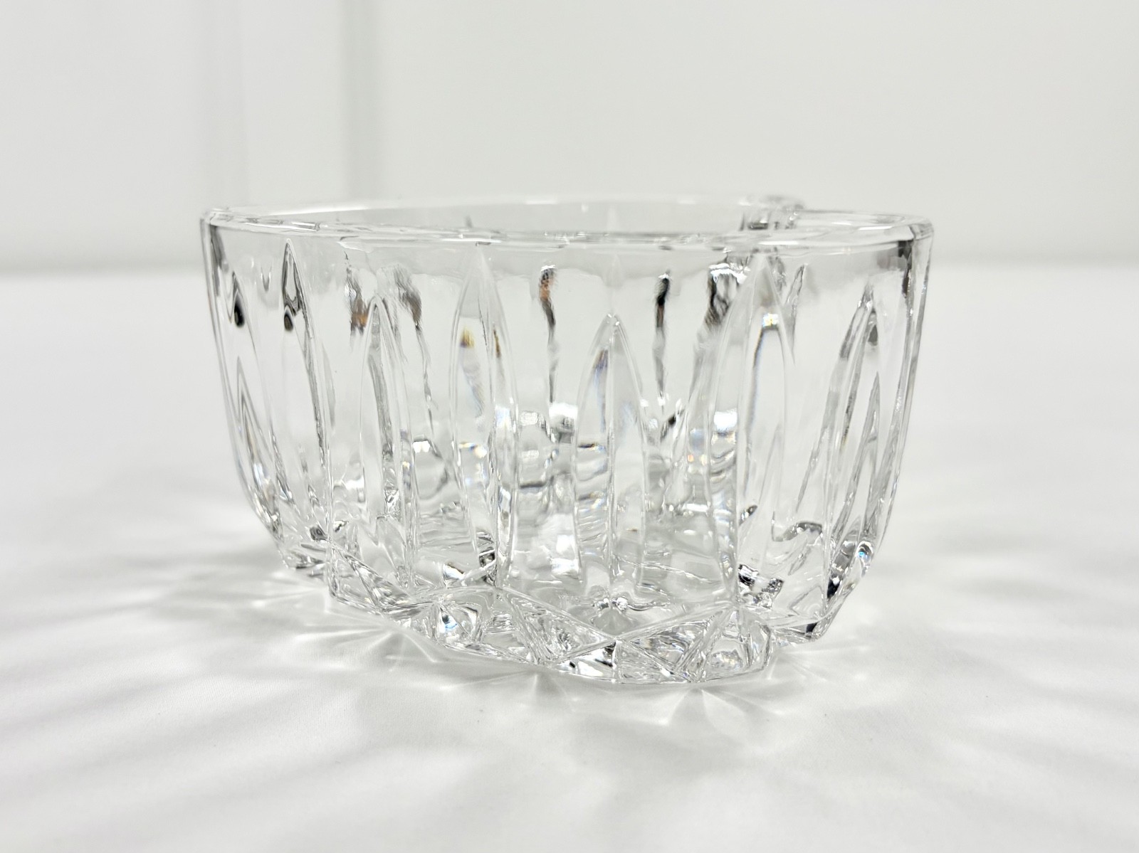 Vintage 1992 FTD Crystal Heart Bowl Lead Glass Valentine Candy Dish Trinket Dish