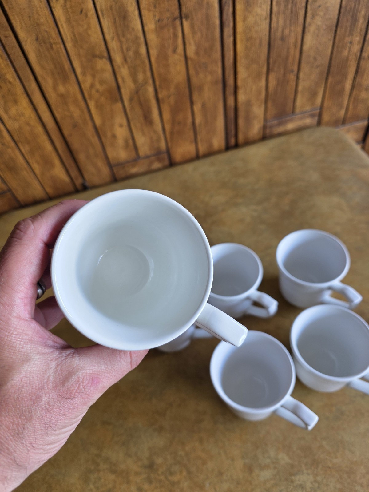 Johnson Brothers England Richmond White Embossed Trellis Coffee Mug Set Of 7