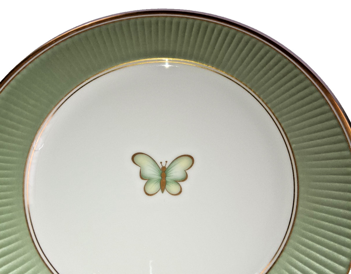 Vtg FITZ & FLOYD Guild Classique Papillion SALAD Plate Ribbed Butterfly 7.75″