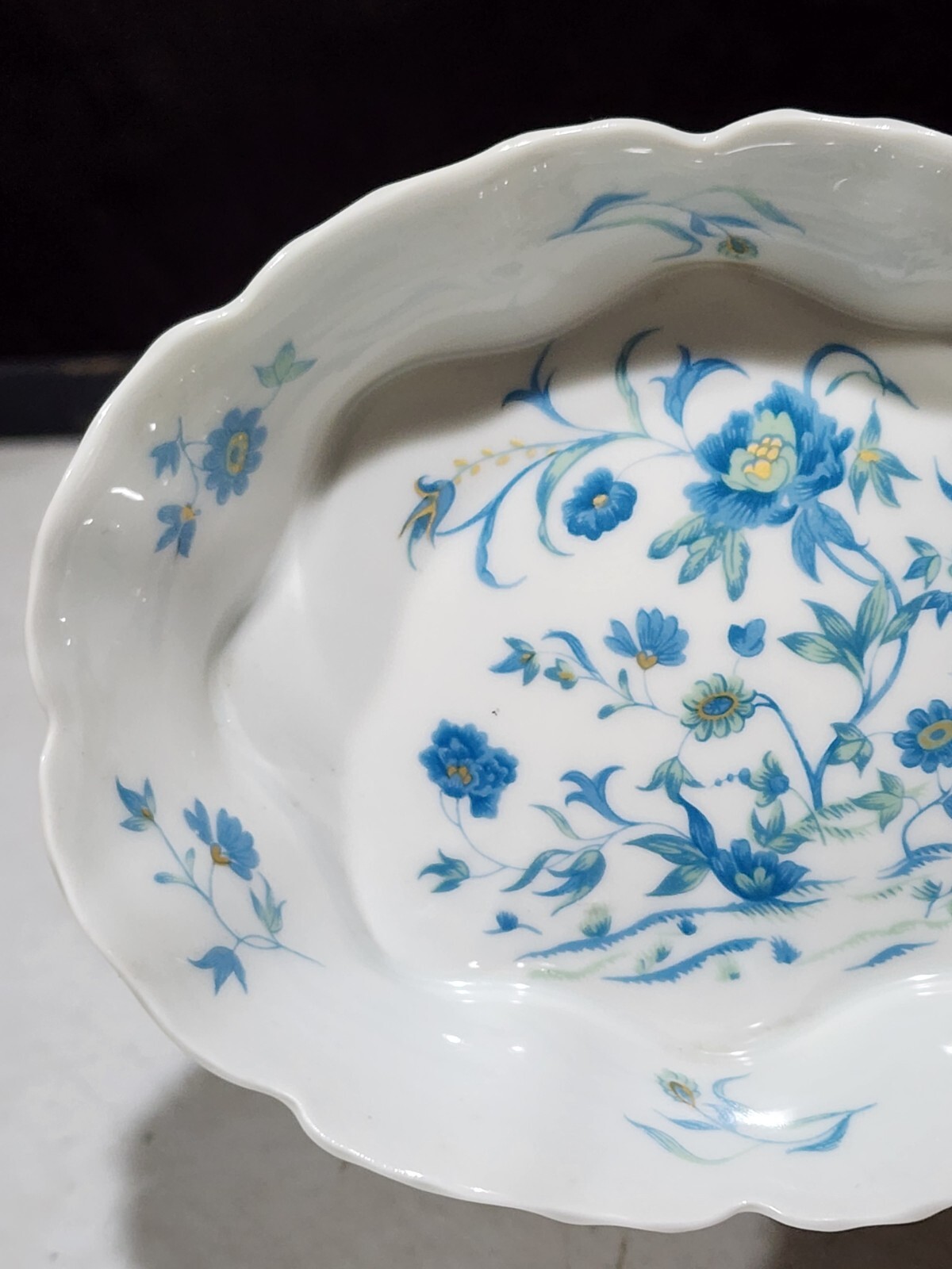 Haviland Limoges NANKING Blue & Green Floral 5 3/4″ BON BON DISH Nankin