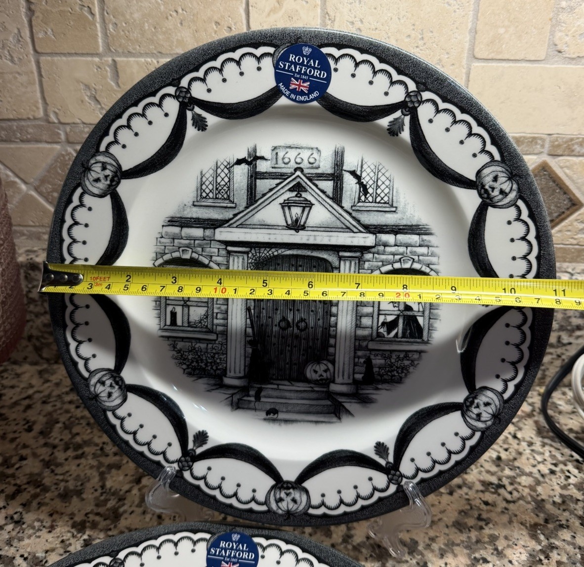 Royal Stafford Haunted House Dinner Plates Set of 2 Halloween 10 3-4”— New