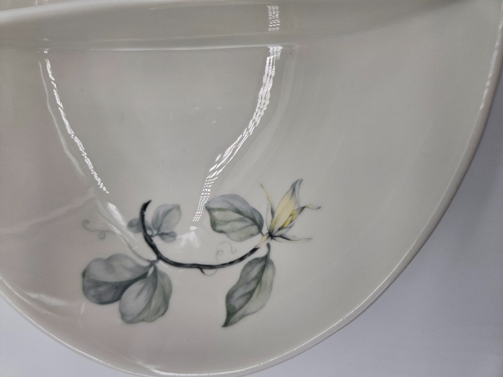 Vintage Ceramic Divided Serving Dish Floral Leaf Design Appetizer Condiment