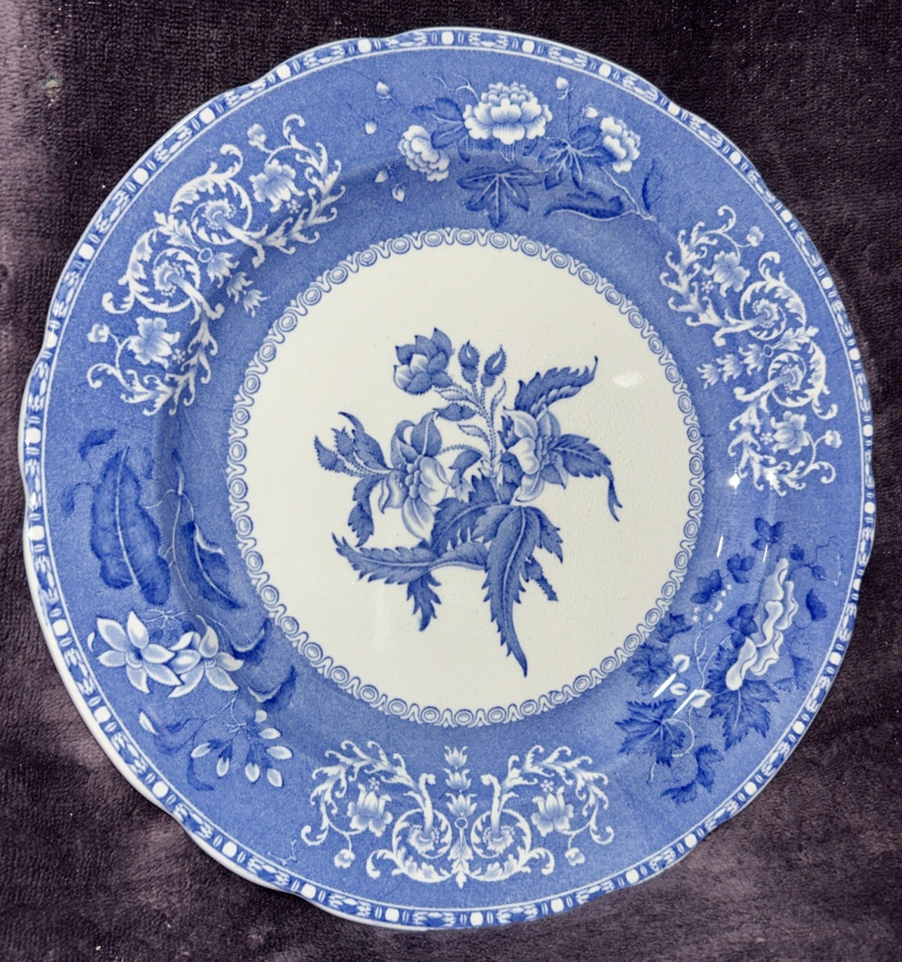 Set of 4 Vintage Copeland Spode’s Camilla Blue 10.25” Dinner Plates England