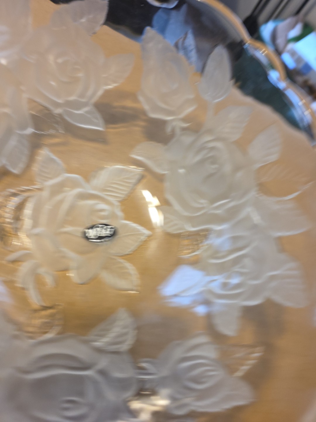 WP&G Made In Japan Flower Crystal Glass Floral Bowl