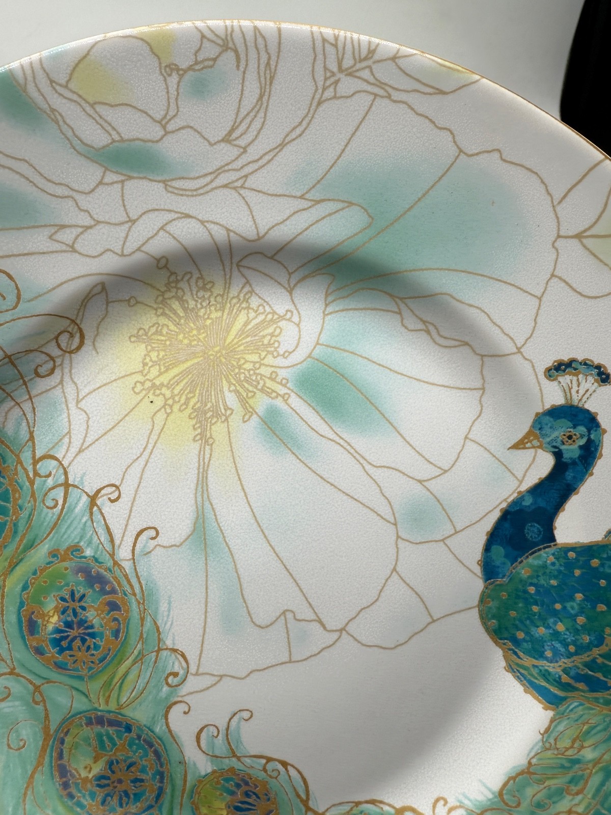 222 Fifth Lakshmi Peacock Floral Salad Plates Set of 4 Multicolor – Read