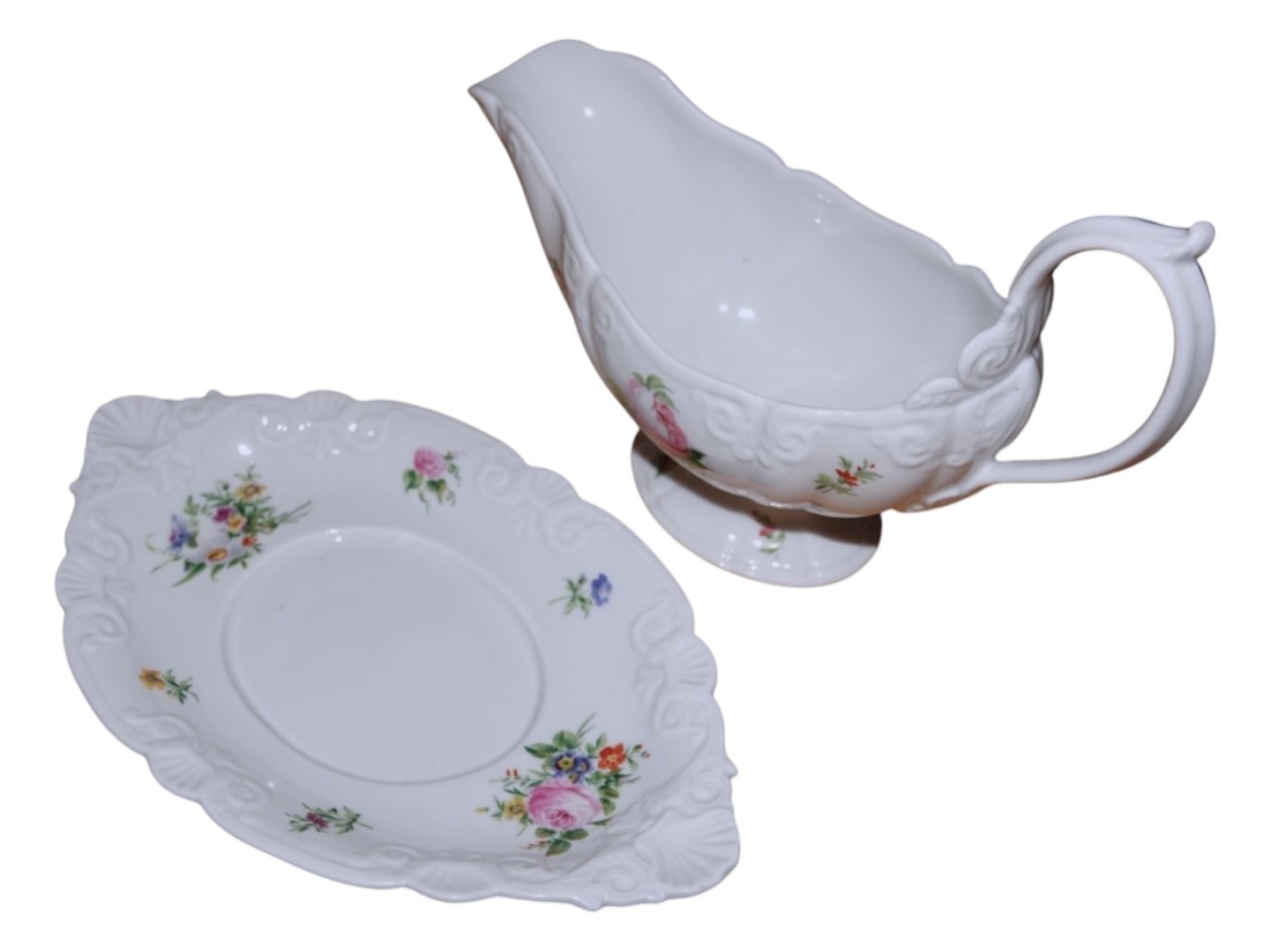 Royal Copenhagen, rare and large Rokoko gravy boat from 1800-1820
