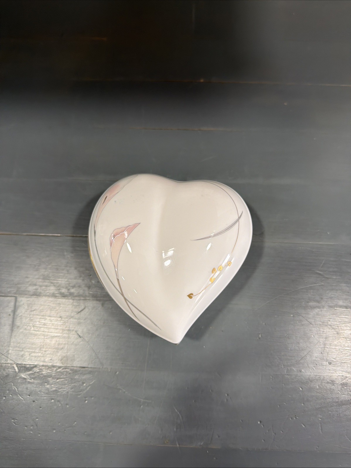 Vintage Mikasa Bone China Heart Shape Trinket Dish with Lid Bellamy JAPAN