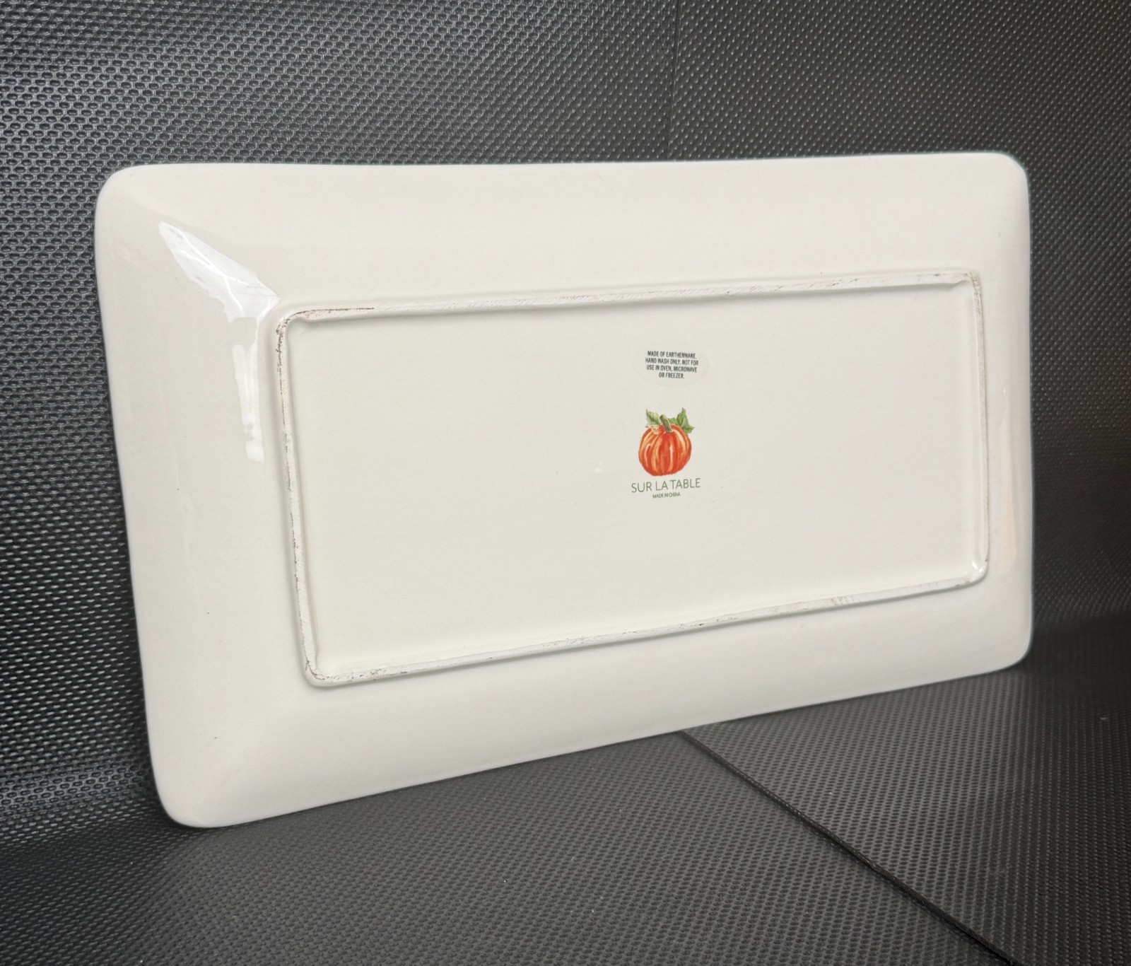 Sur La Table Pumpkin Fall Harvest Rectangular Serving Platter 14″X8″ Earthenware