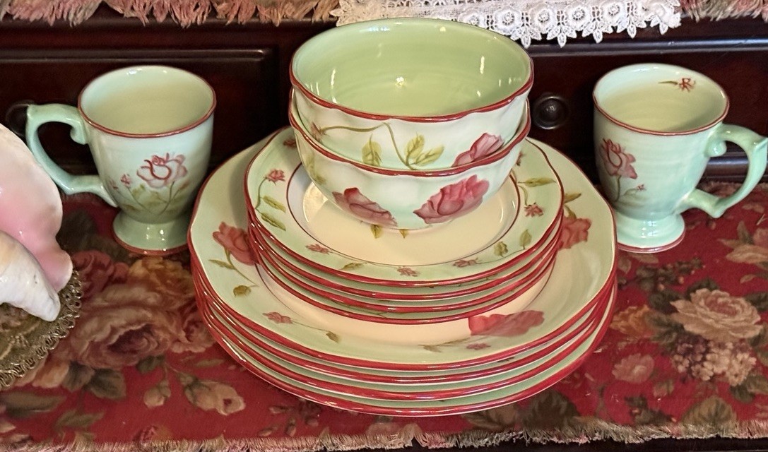 12pc Rose Garden by Canterbury Potteries Toby Pieri design 2 Place Settings Plus