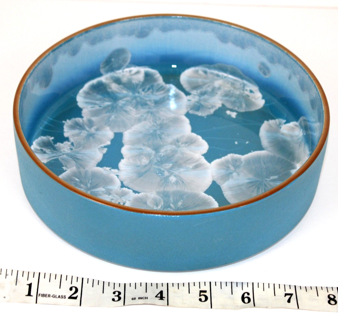 Studio RAW Amsterdam Crystalline Glaze Bowl 7.5″ Blue Art Pottery Handmade Dutch