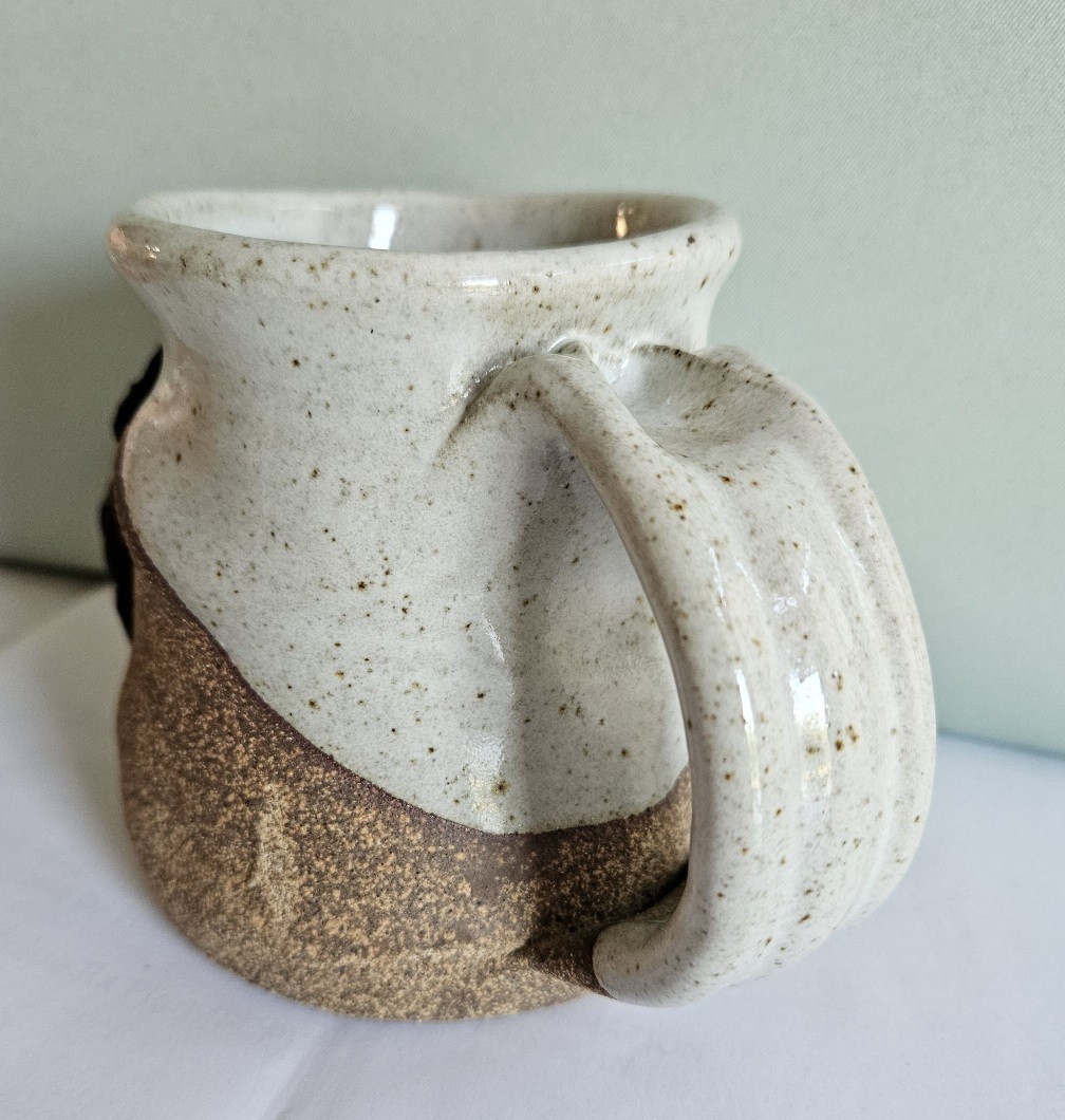 Vintage Ugly Face Mug Handmade Pottery 3D Funny Smile Coffee Cup