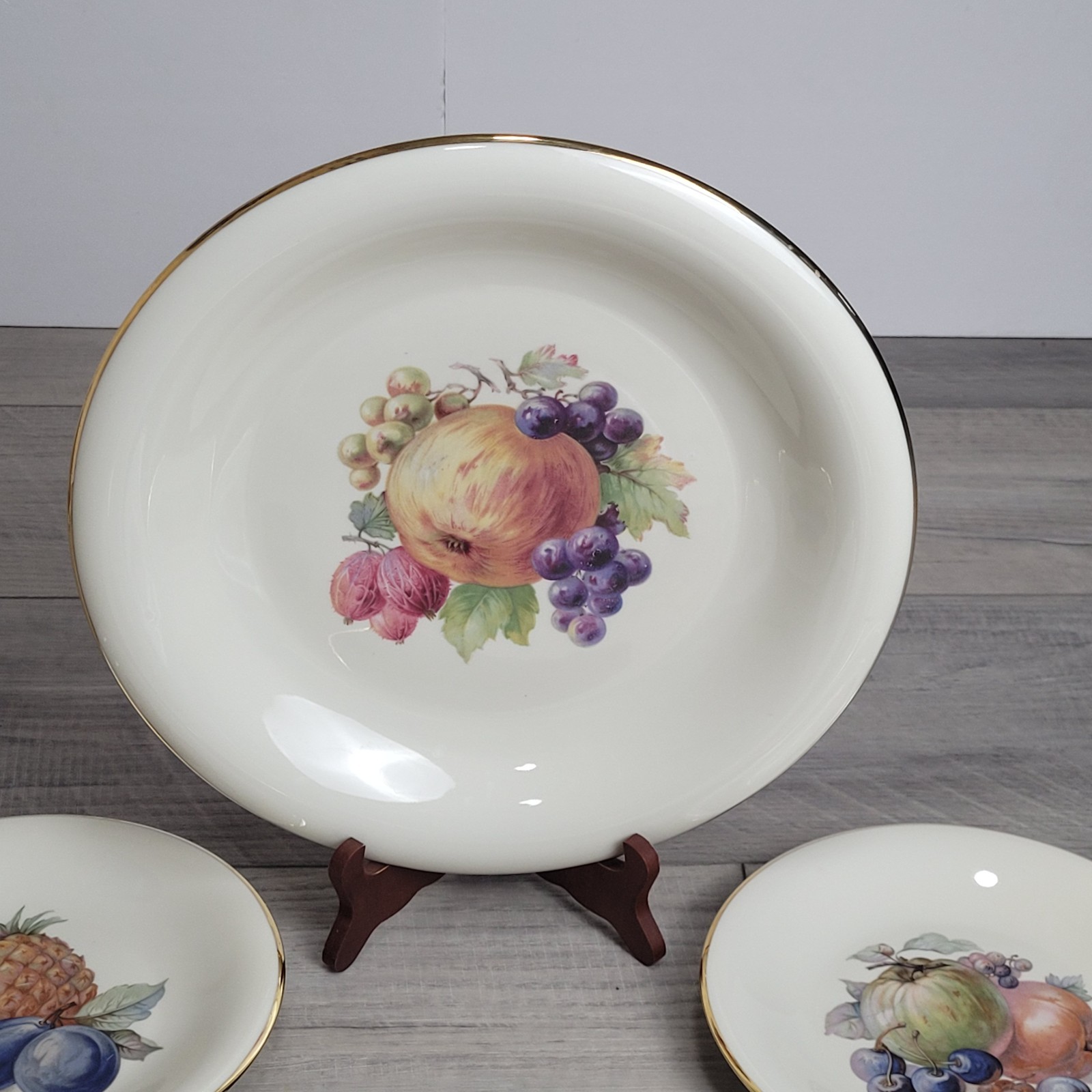 Vtg Hutschenreuther Hohenberg Margarete 4-Plate/Platter Set Fruit Motif Germany