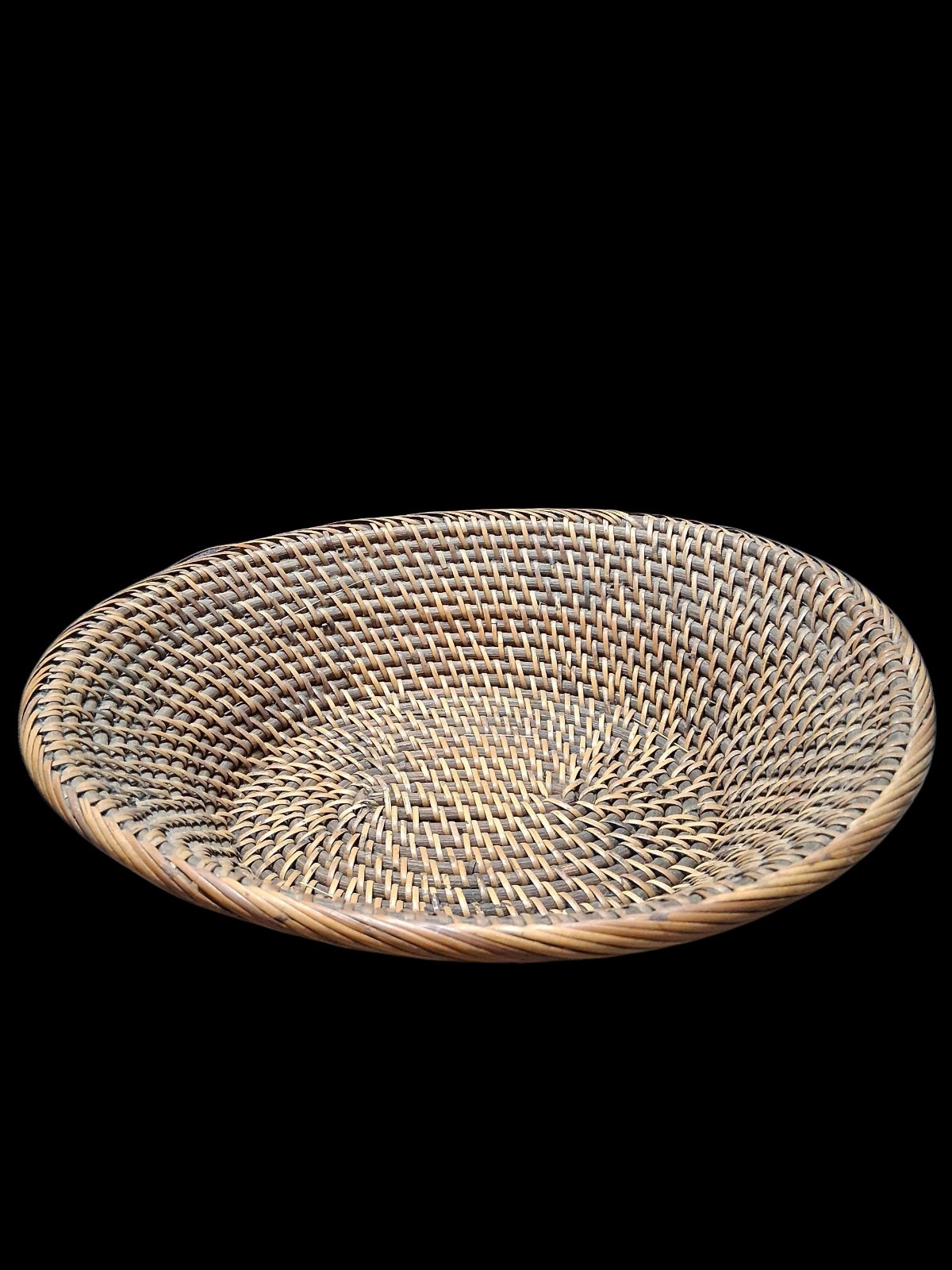 Round Rattan Brown Oval Decorative Bowl Key bowl fruit bowl Made in Indonesia