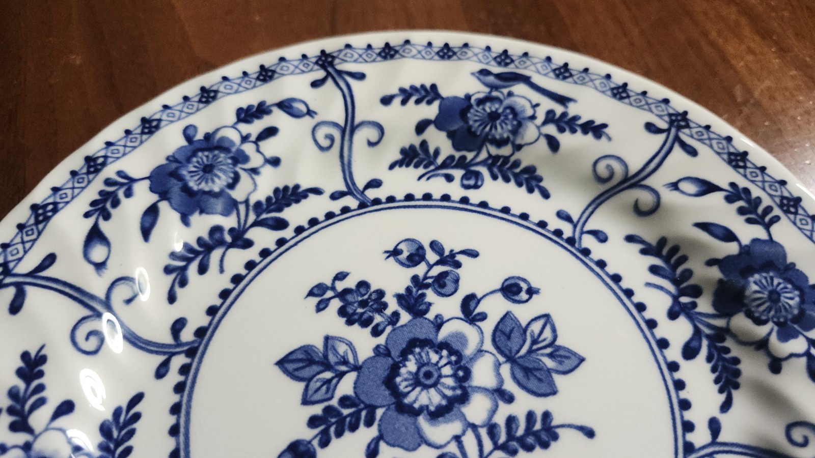 Johnson Brothers Indies Bread Plates Set of 2 6″ England Blue White Appetizer