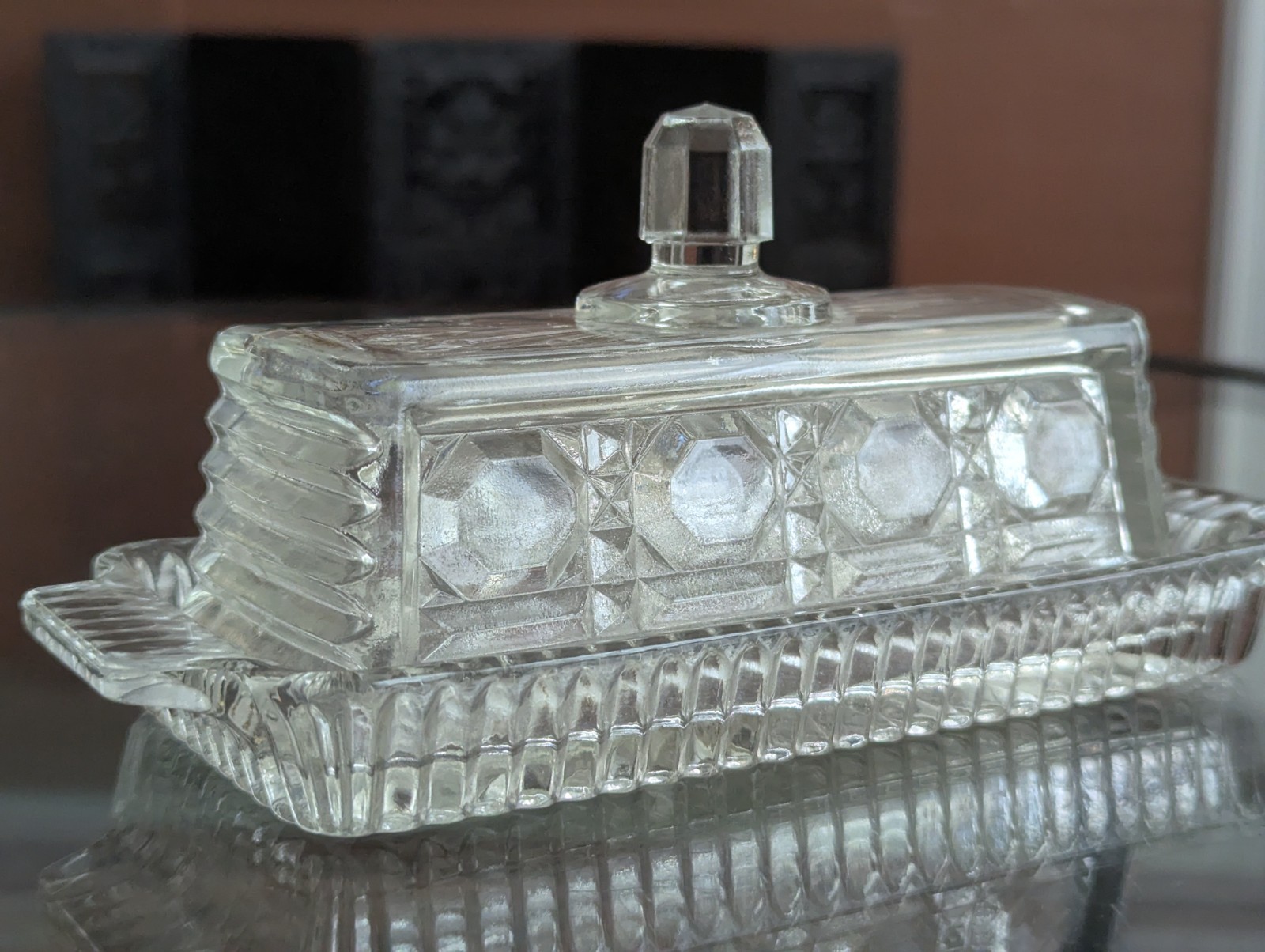 Vintage Federal Glass Windsor Butter Dish With Lid Early 1970s Serving Piece