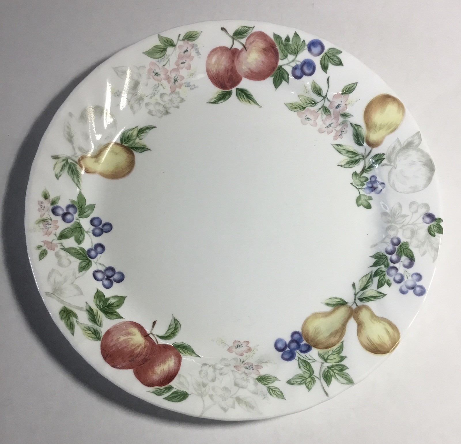 CORELLE CHUTNEY Swirl Fruit Pattern 8 pcs, 4 DINNER 10.25″ & 4 SALAD/BREAD 7.25″