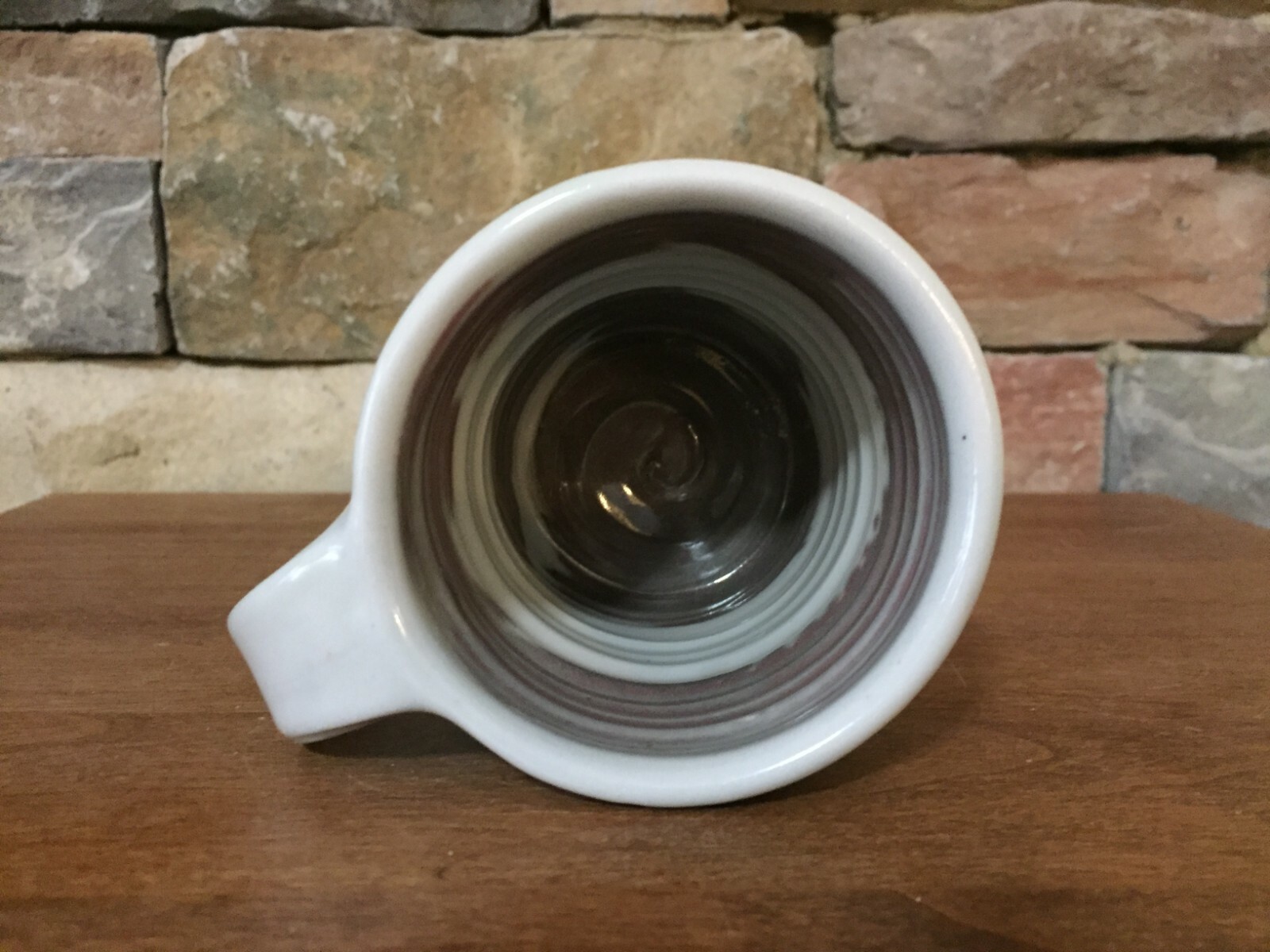 3¾” Mug~Ribbed Inside~Signed Debra Klausner~Gray~Art Pottery