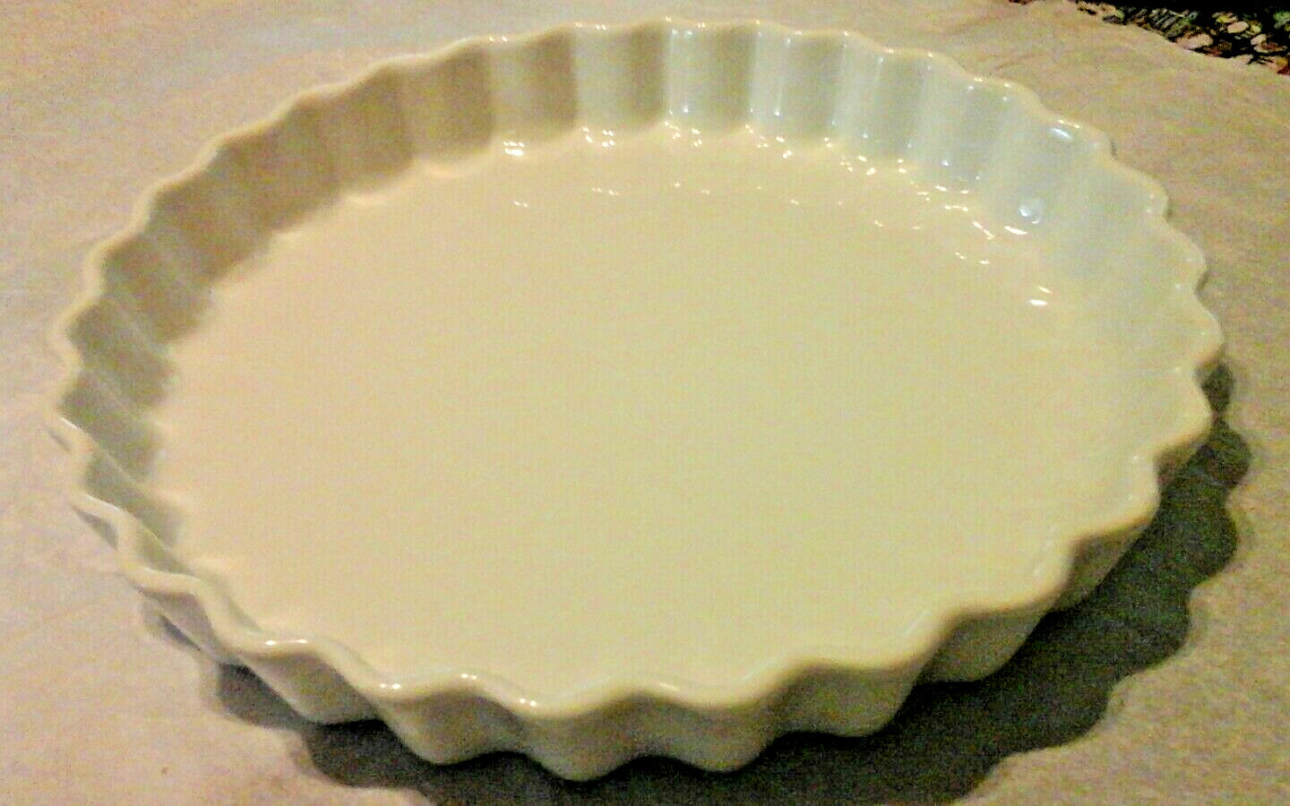 VINTAGE MIKASA FINE CHINA FLAN DISH, JAPAN, ACCENT WHITE,K-1000,SEE PICTURE’S