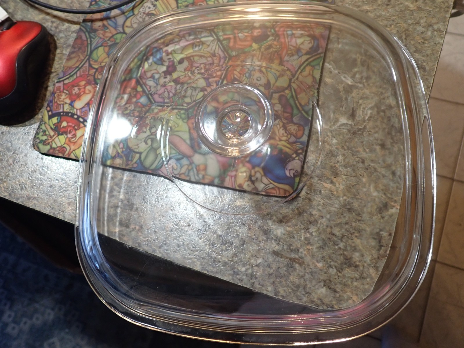 Corning Ware Blue Dusk A-3-B 3 Liter With Pyrex A-9-C Lid white purple