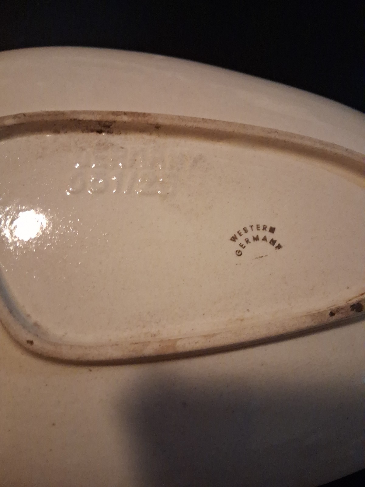 Vintage Bay Keramik Bowl 051/23 West Germany MCM Kidney Shaped Stripes 1960s