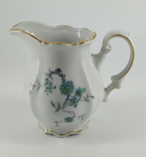 Mitterteich Green Ming Creamer Pitcher Porcelain Bavaria Germany Collectible