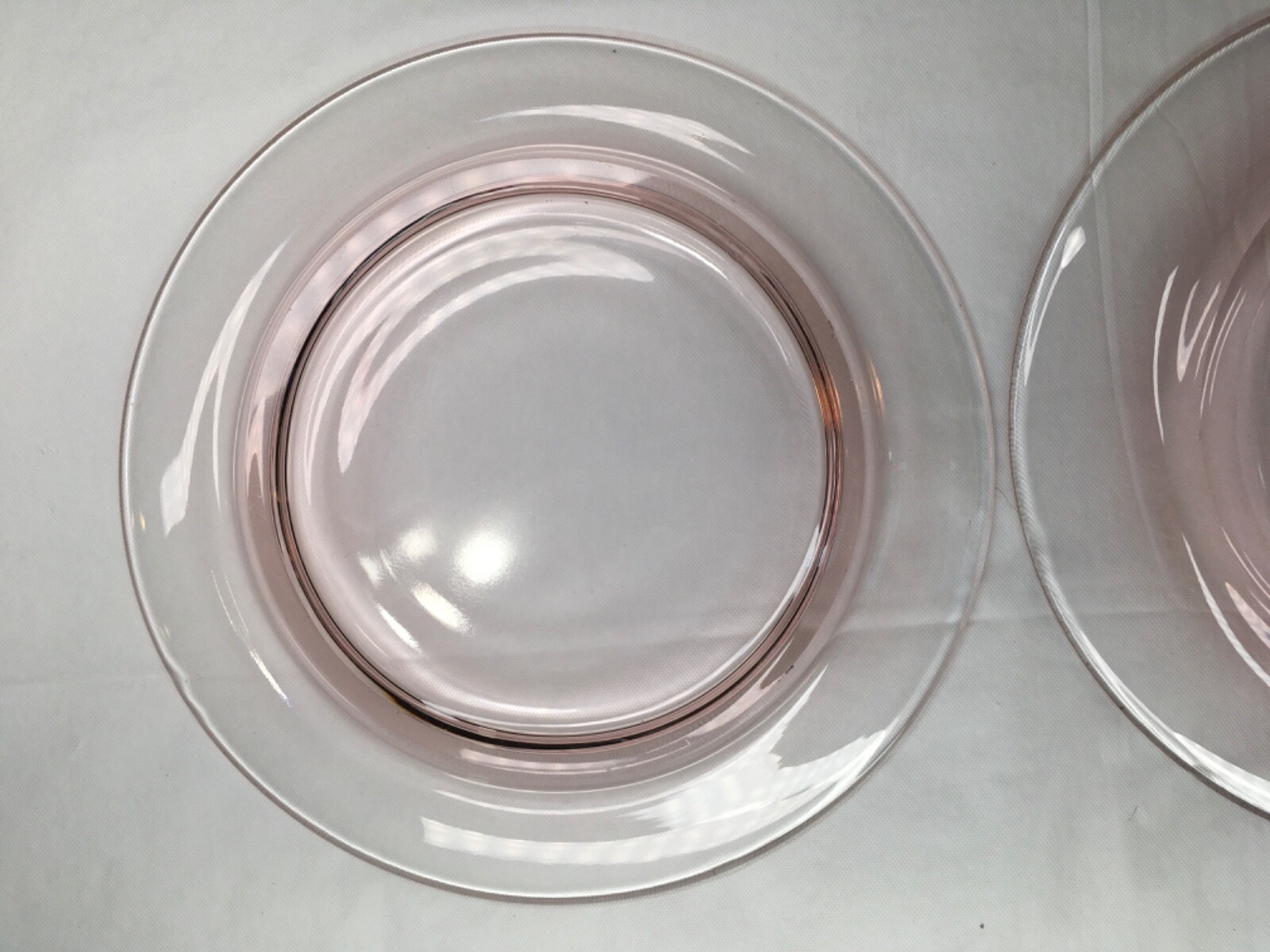 Pink Depression Glass Plates 7-3/4″ Blown Glass Salad Plates Pink Shade Varies 4